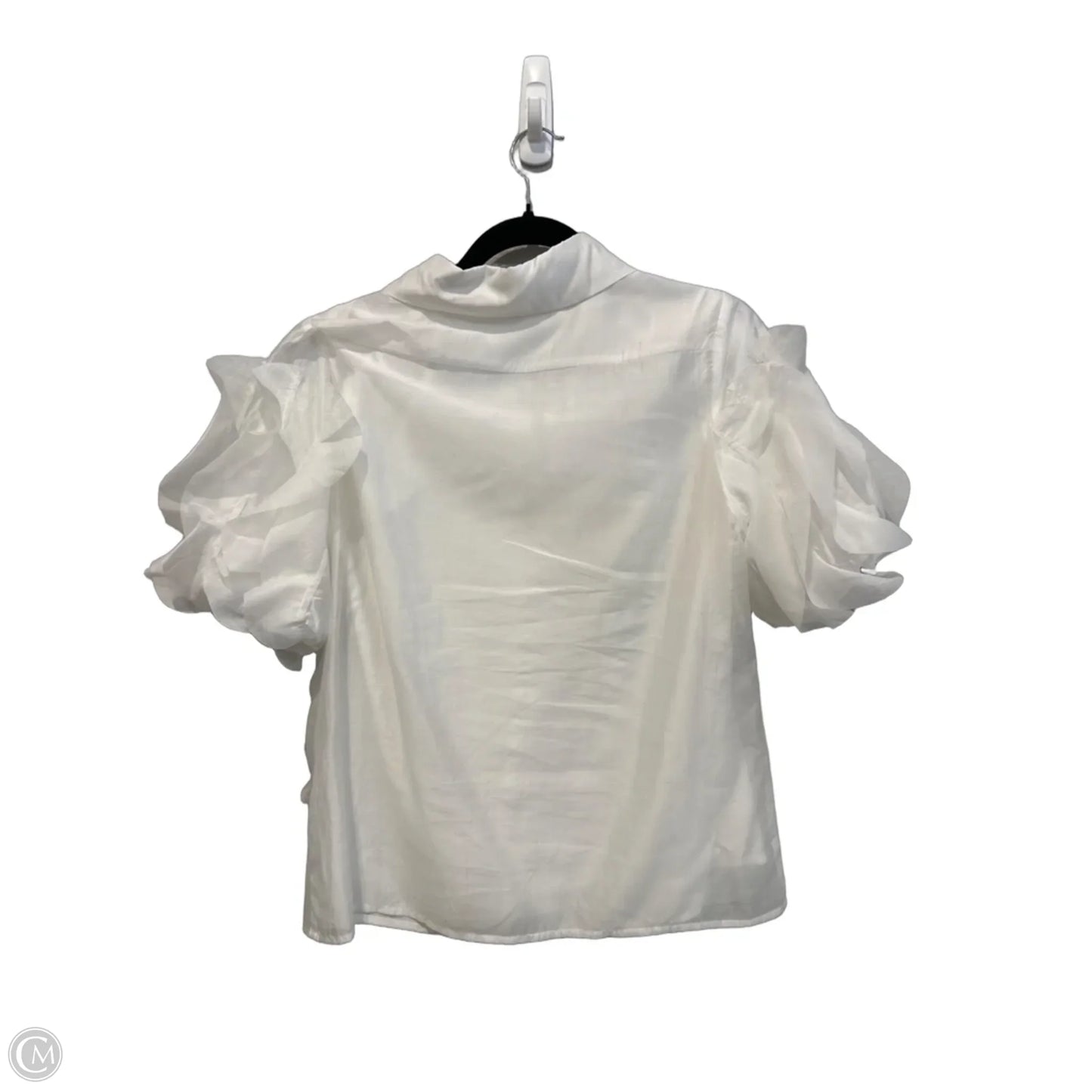 Blouse Short Sleeve By Clothes Mentor In White, Size: S