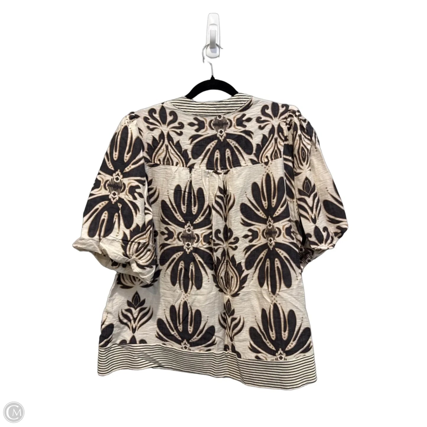 Blouse Short Sleeve By She + Sky In Floral Print, Size: L