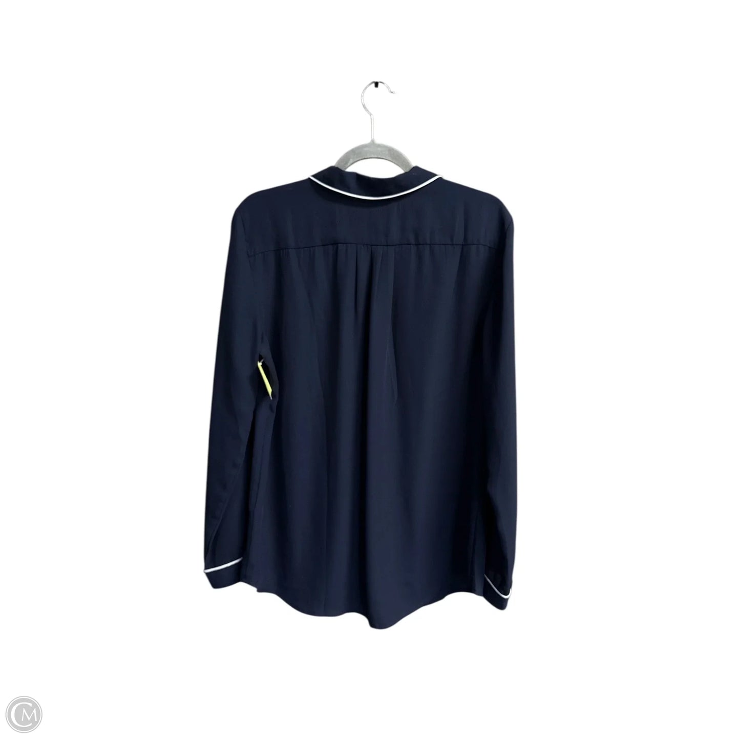 Blouse Long Sleeve By Banana Republic In Navy, Size: M