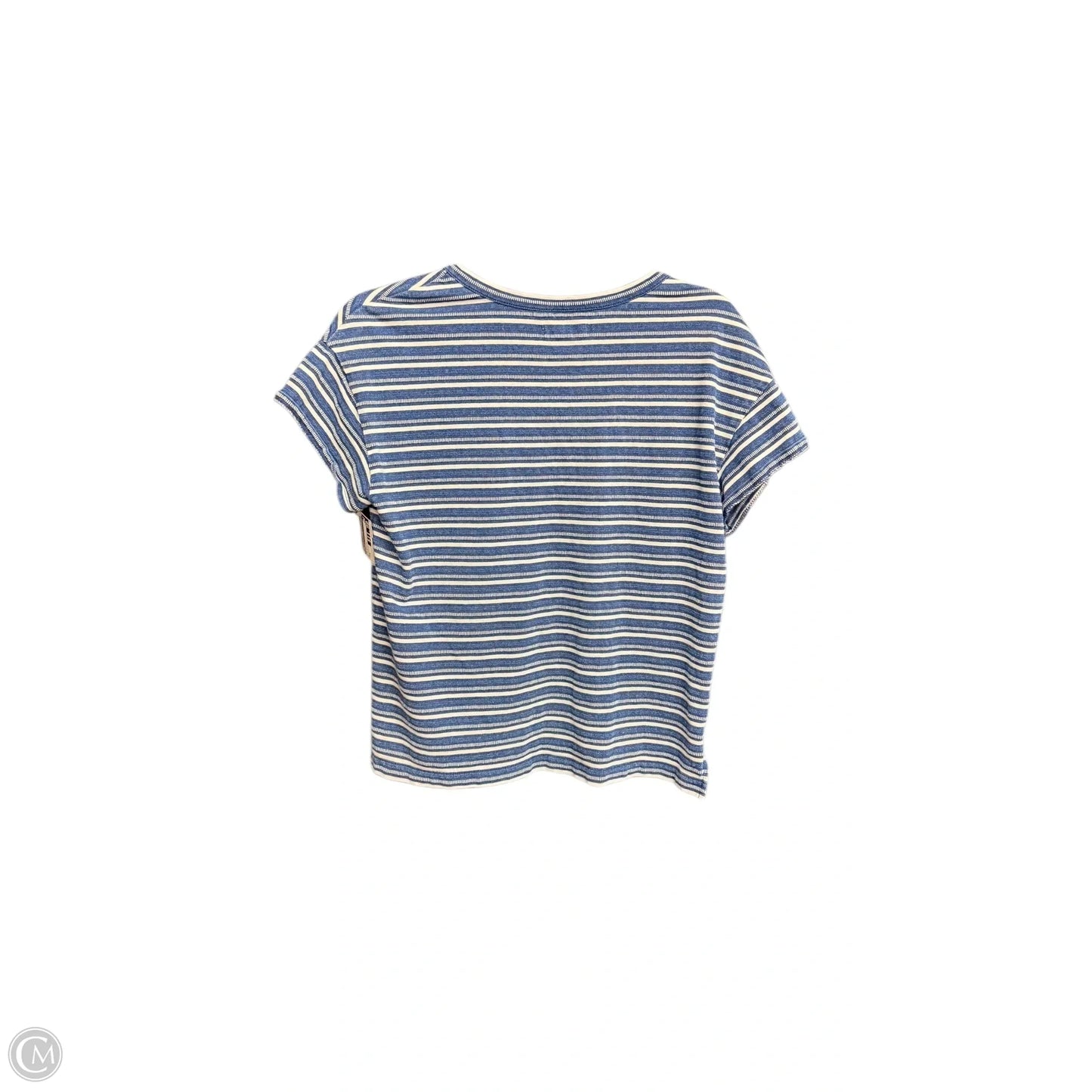 Top Short Sleeve By Madewell In Blue & White, Size: S