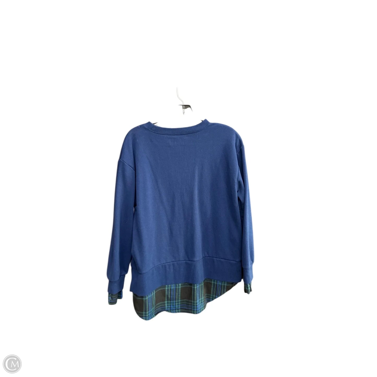 Top Long Sleeve By Free Assembly In Blue, Size: M