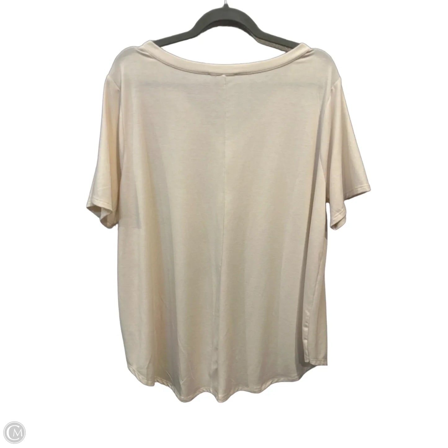 Top Short Sleeve Basic By Zenana In Cream, Size: 3x