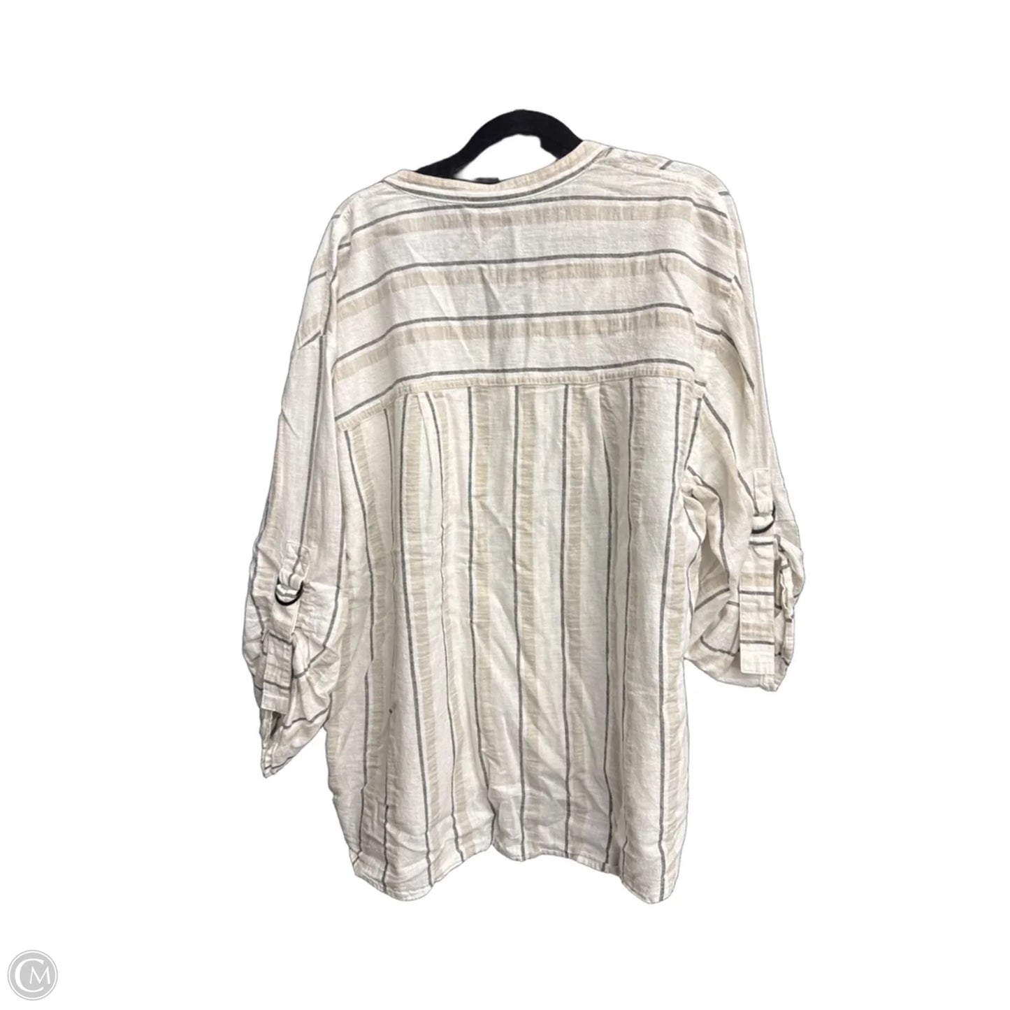 Top 3/4 Sleeve By Vince Camuto In Striped Pattern, Size: L