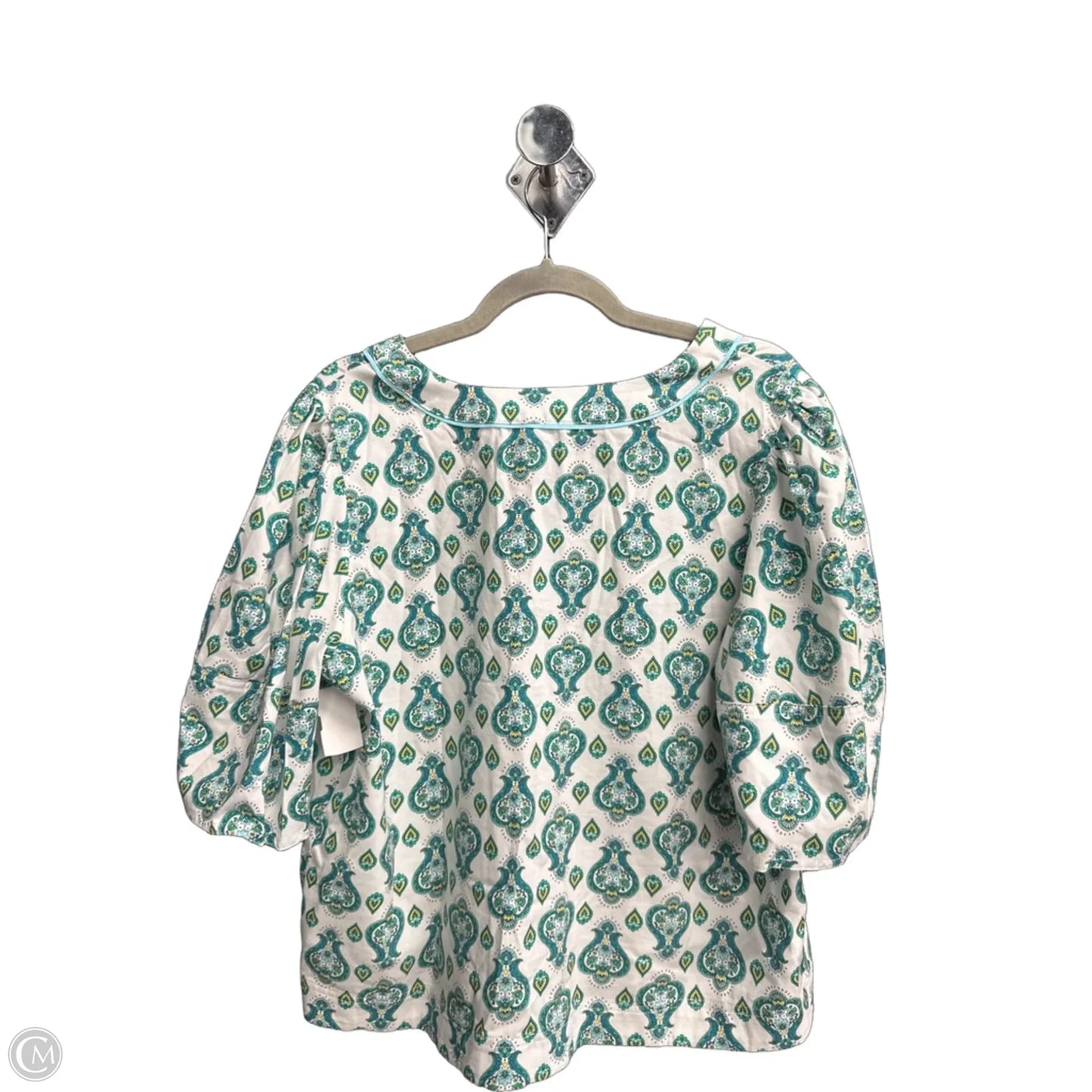 Top 3/4 Sleeve By Loft In Paisley Print, Size: L