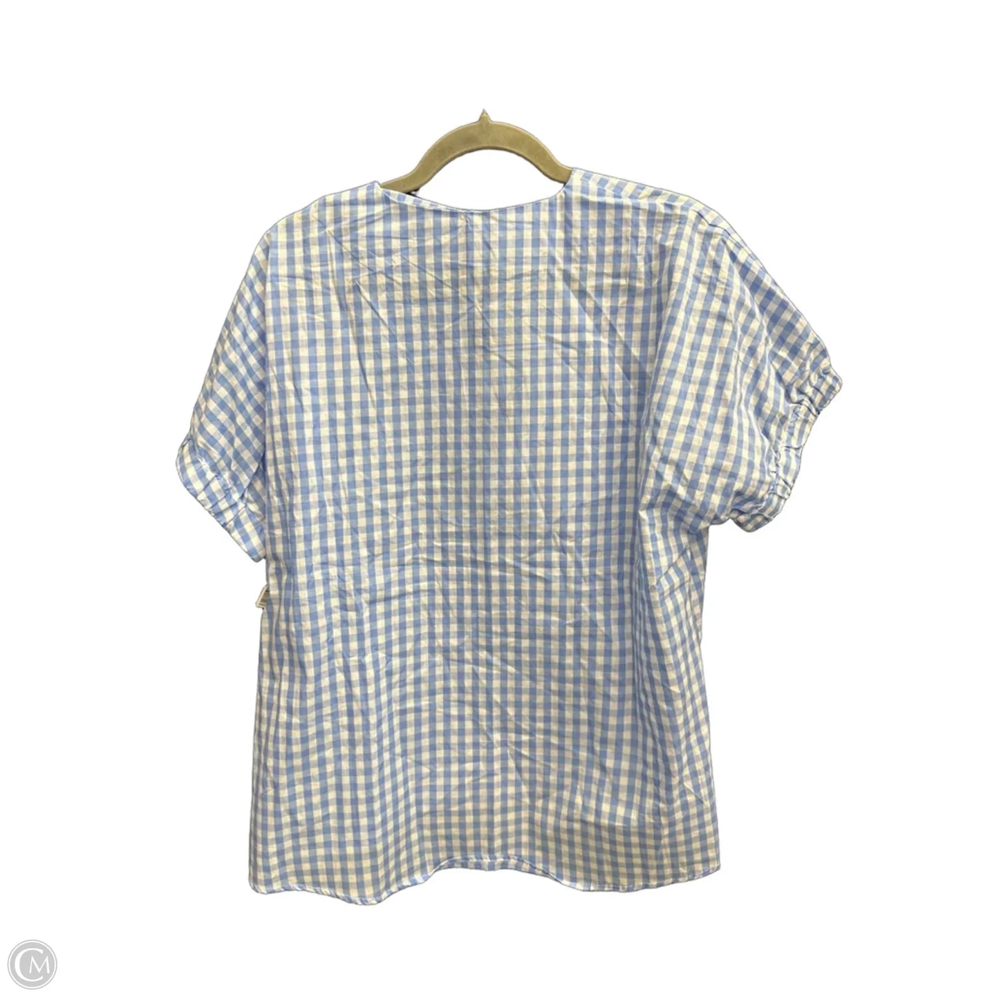Top Short Sleeve By Clothes Mentor In Plaid Pattern, Size: Osfm