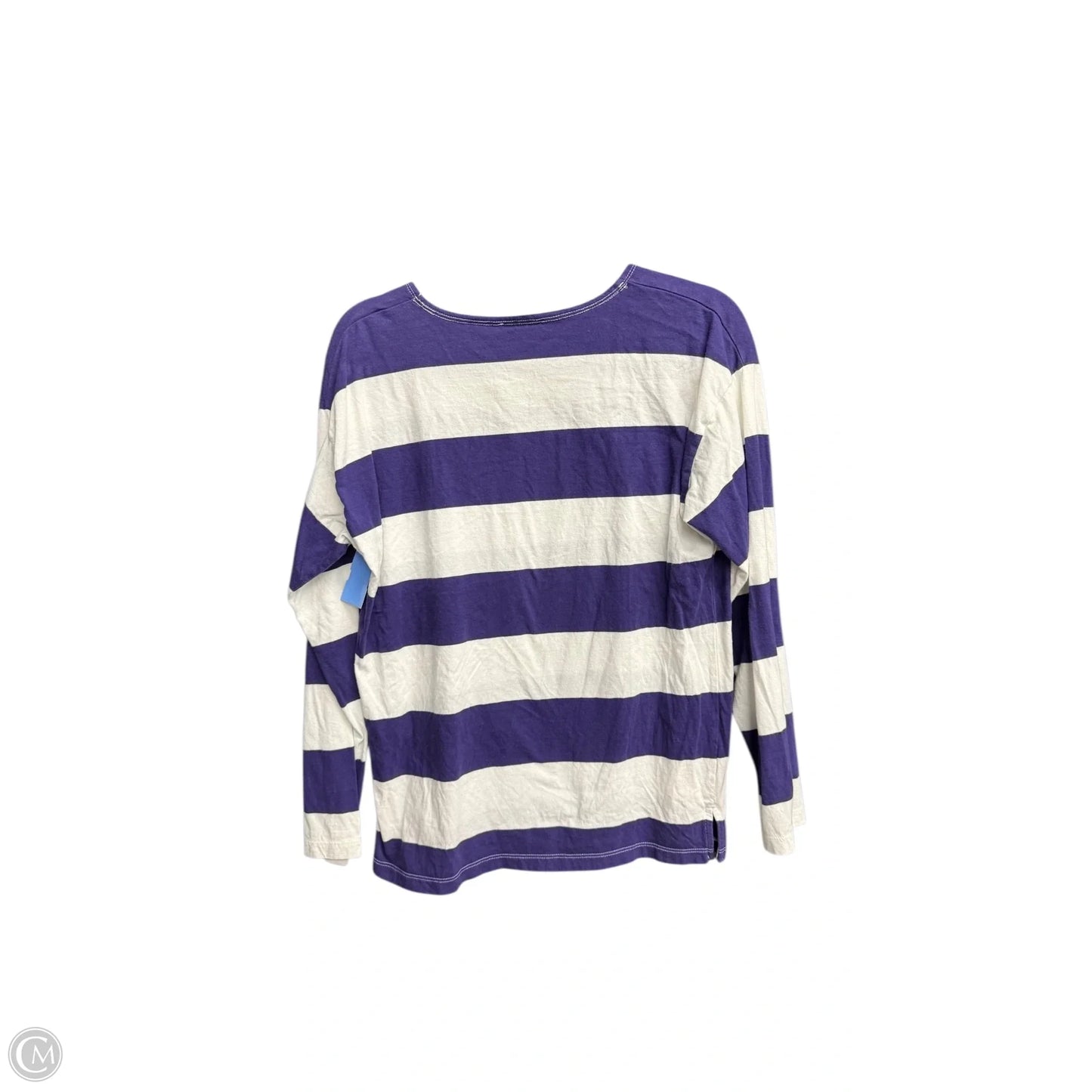 Top Long Sleeve By J. Crew In Purple & White, Size: M