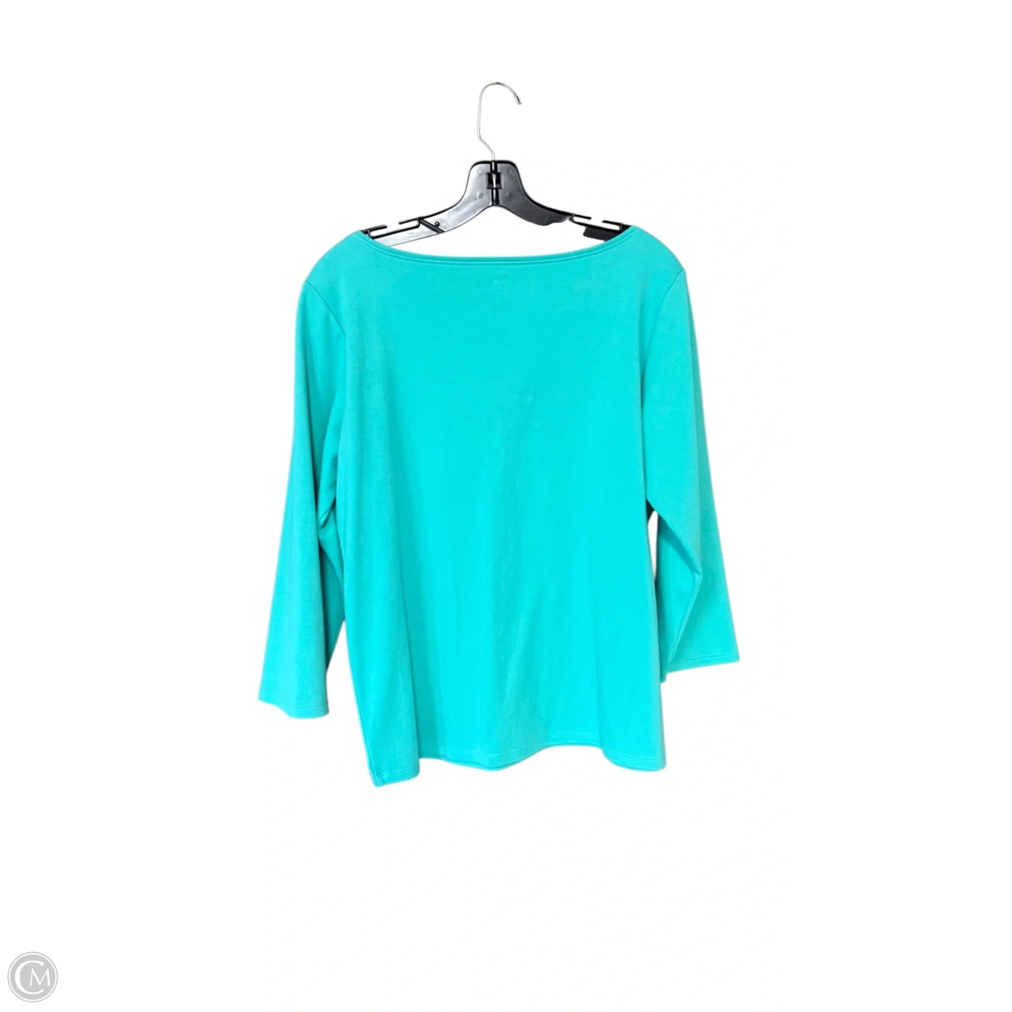 Top 3/4 Sleeve Basic By Eileen Fisher In Aqua, Size: L