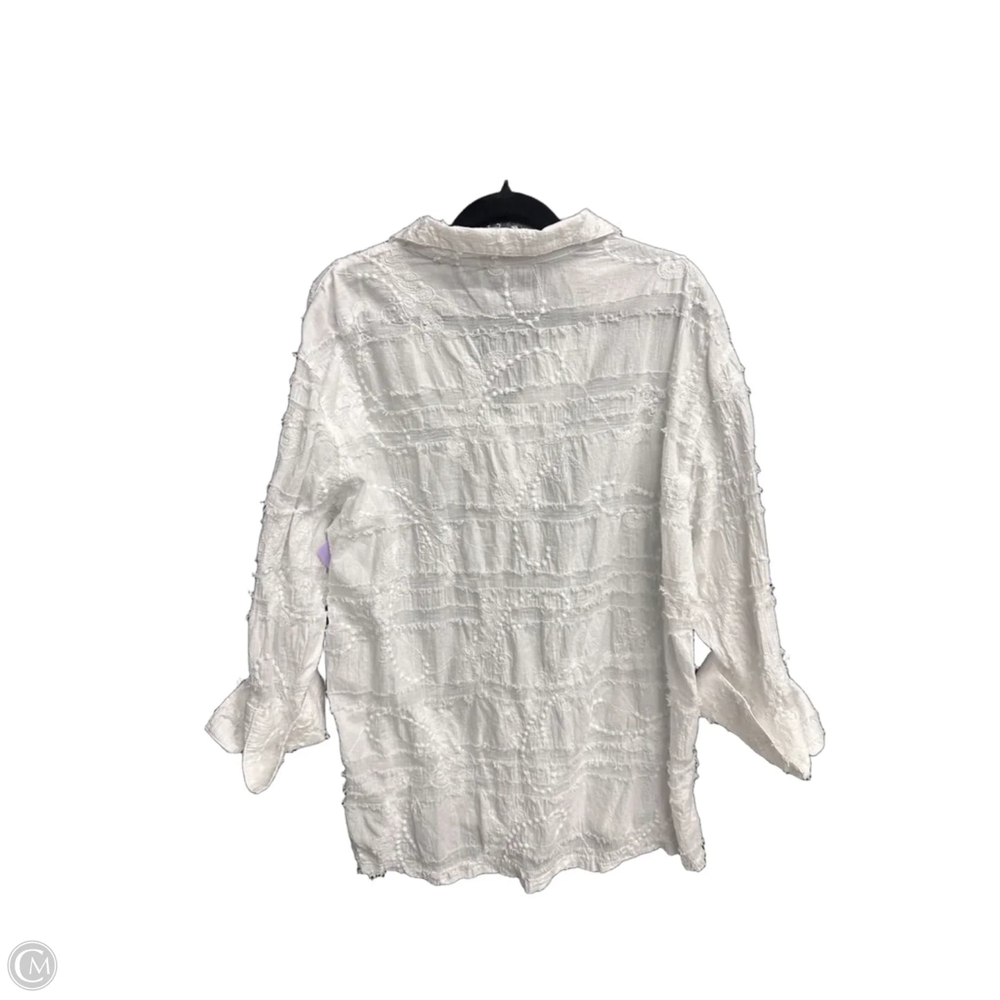 Top 3/4 Sleeve By Tianello In White, Size: S