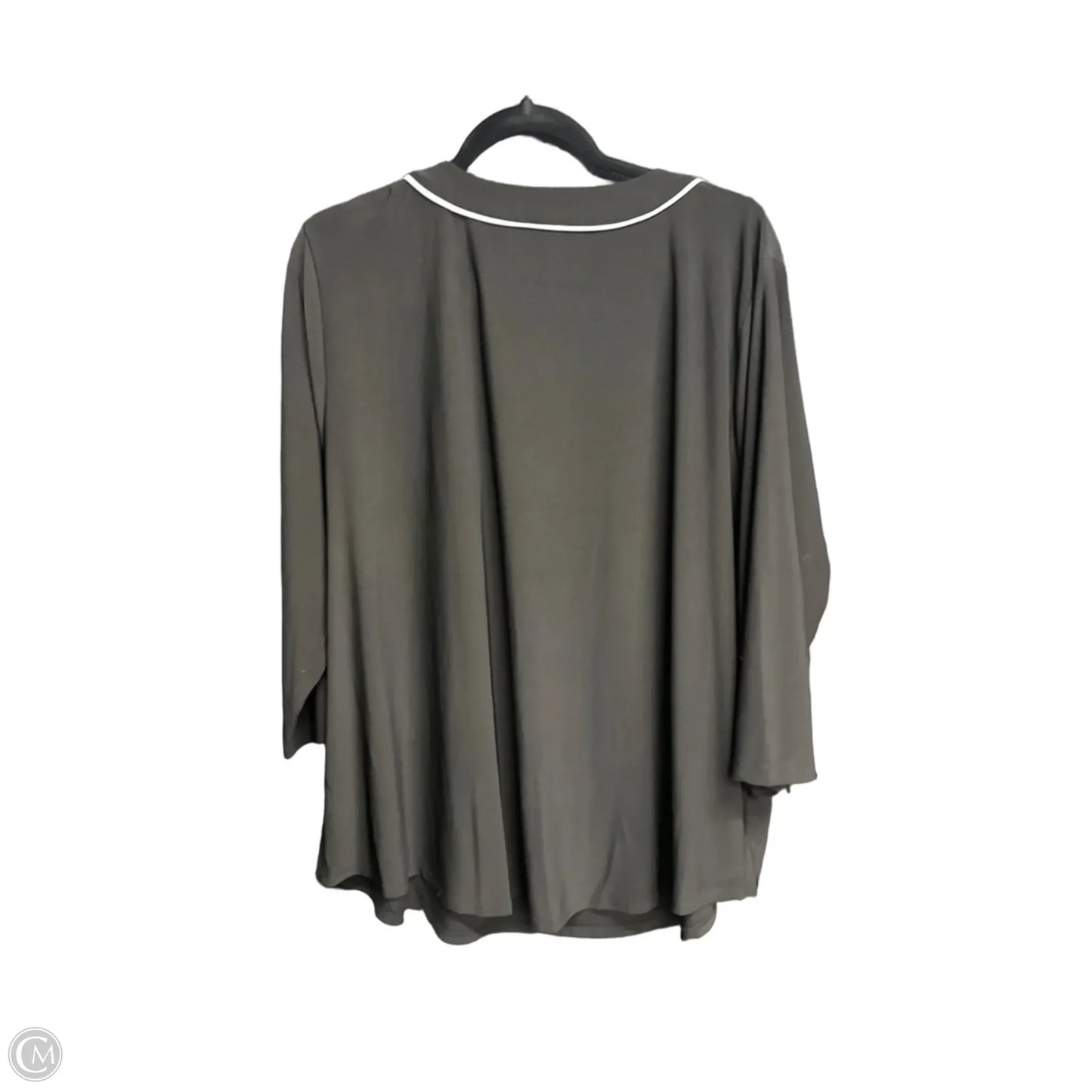 Top 3/4 Sleeve By Anne Klein In Black & White, Size: 3x