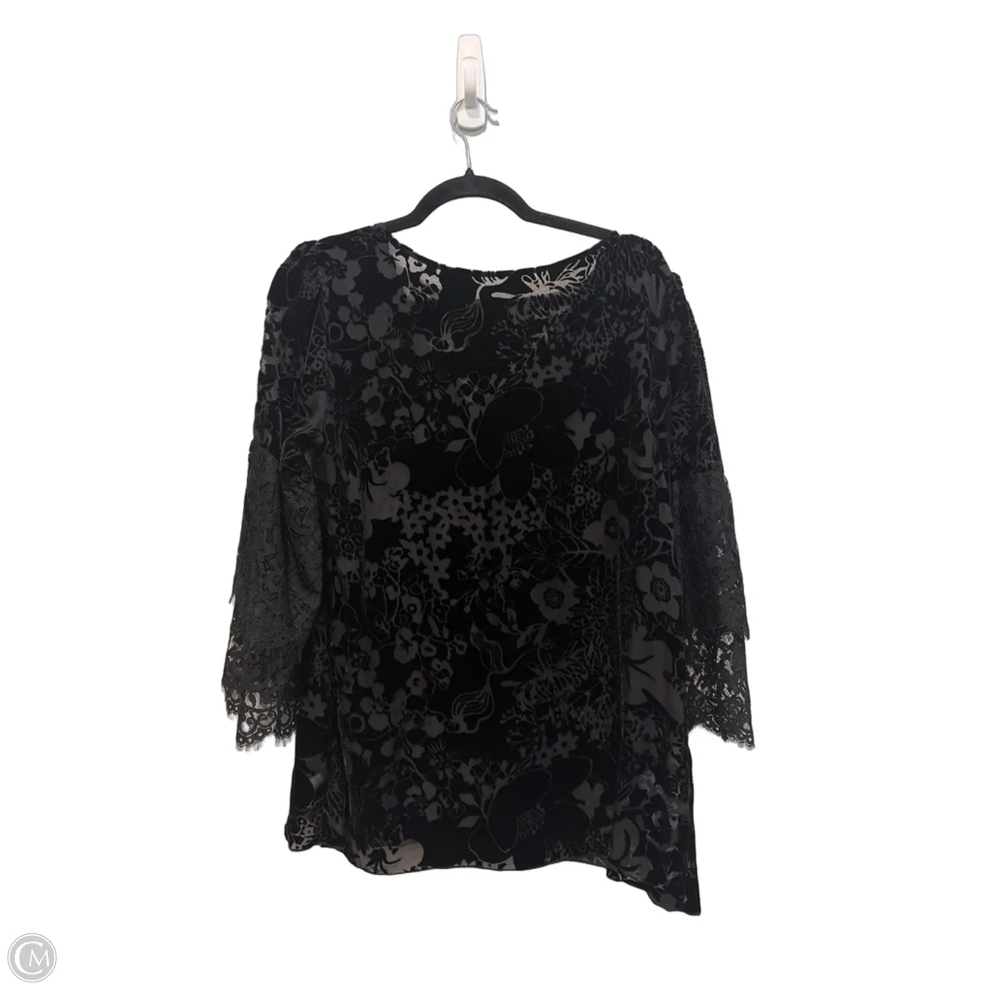 Top 3/4 Sleeve By Johnny Was In Black, Size: M