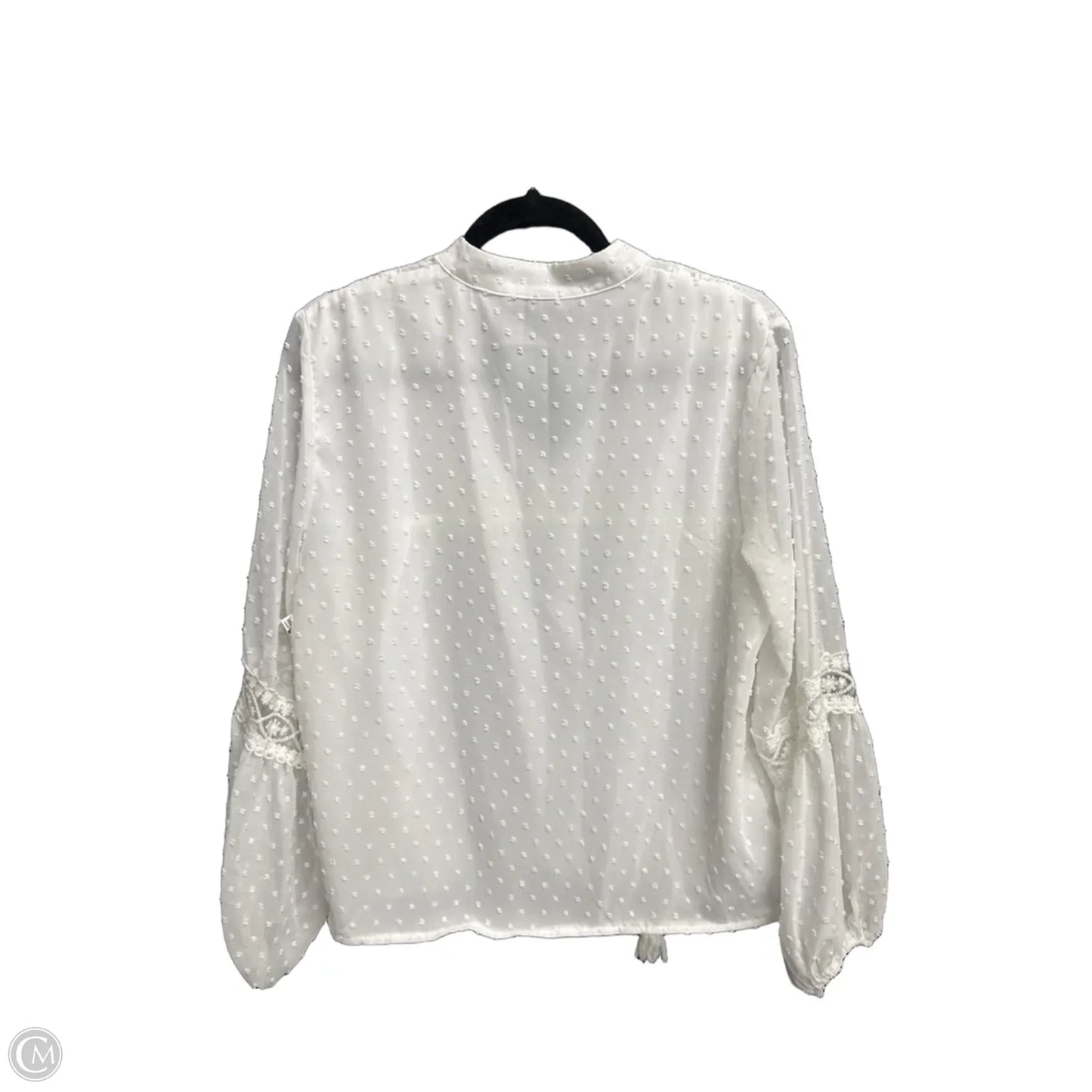 Top Long Sleeve By Shein In White, Size: M