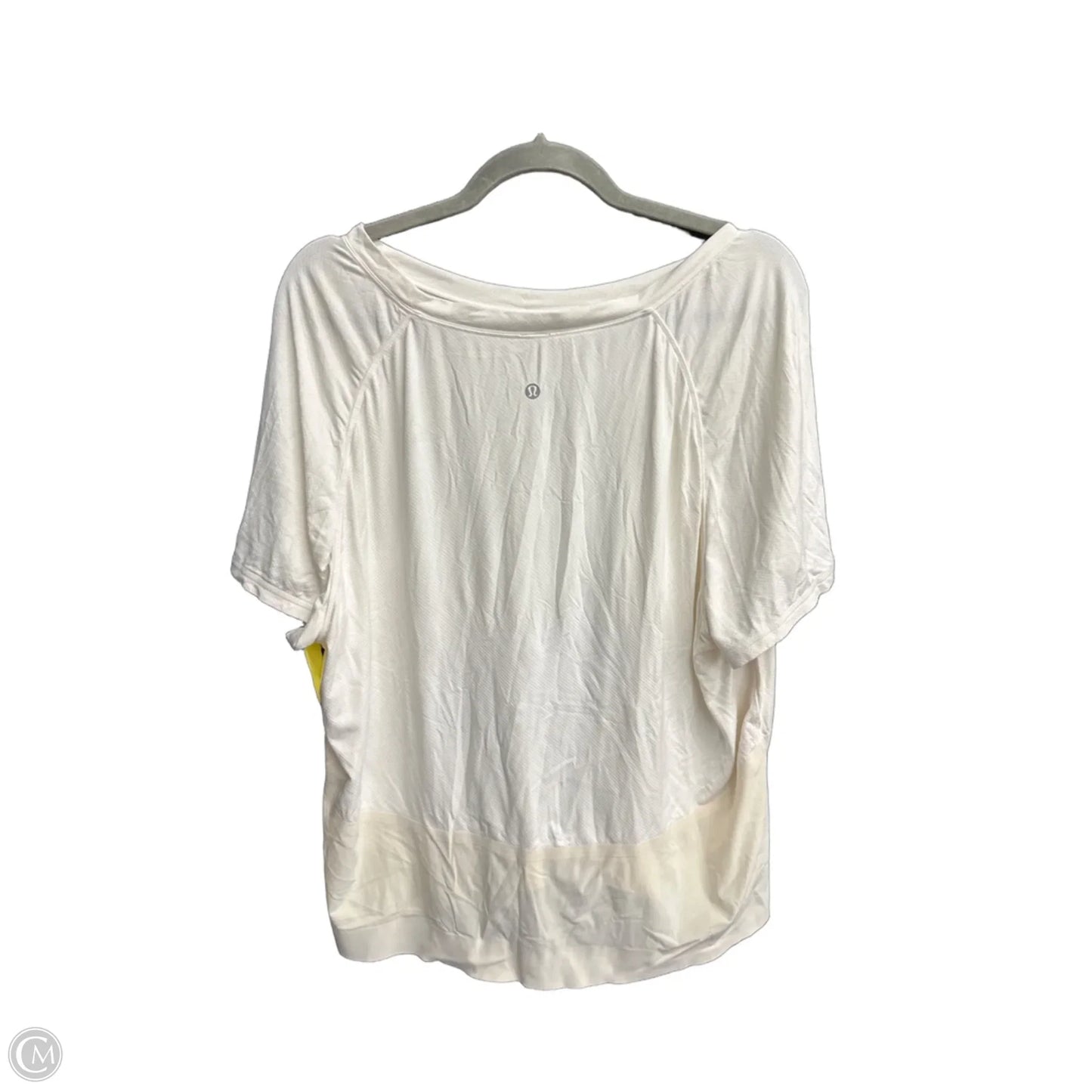 Athletic Top Short Sleeve By Lululemon In White, Size: L