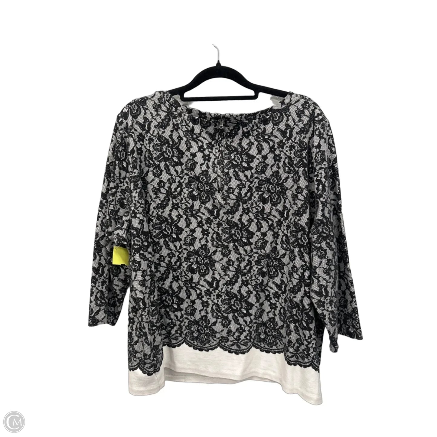 Top Long Sleeve By Talbots In Black & White, Size: 2x
