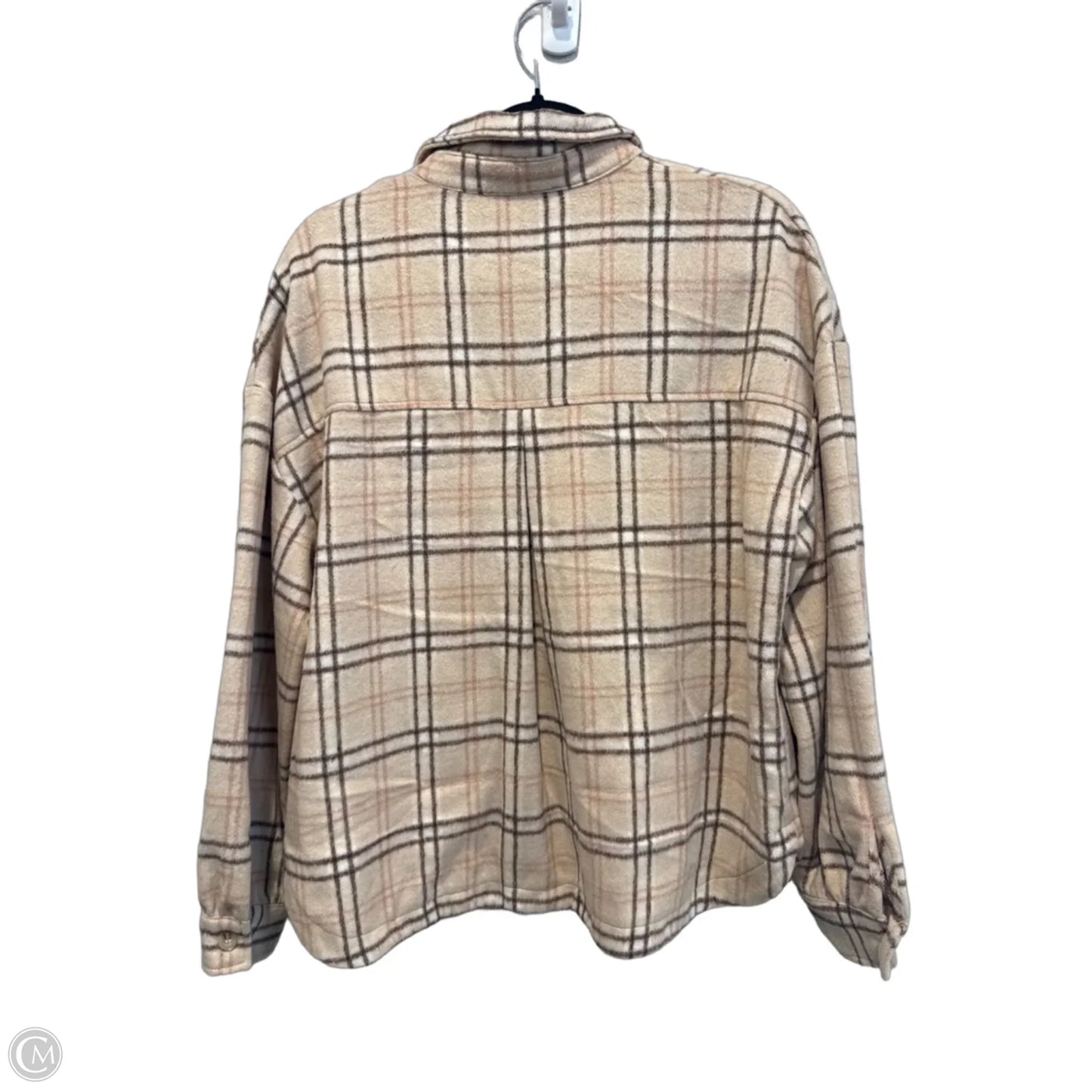 Jacket Faux Fur & Sherpa By &merci In Plaid Pattern, Size: M