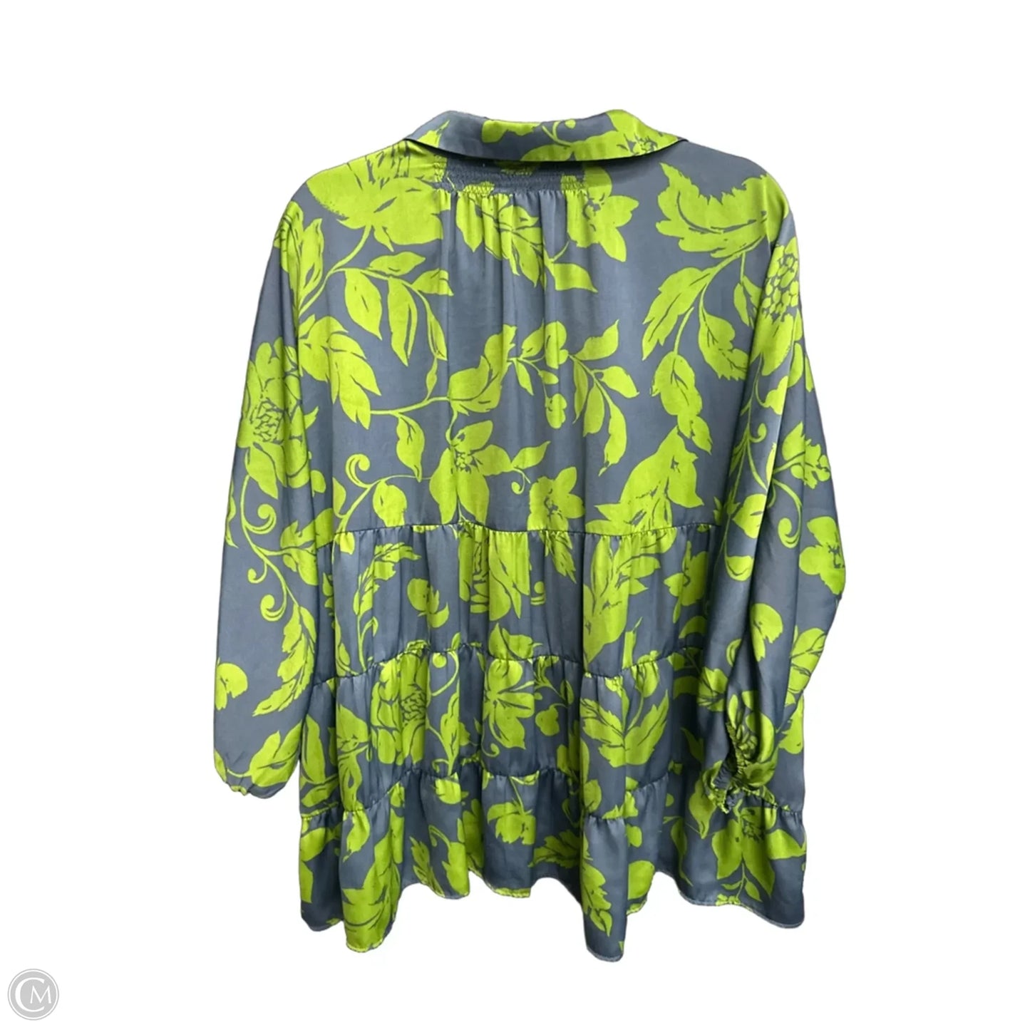 Top Long Sleeve By Easel In Blue & Green, Size: L