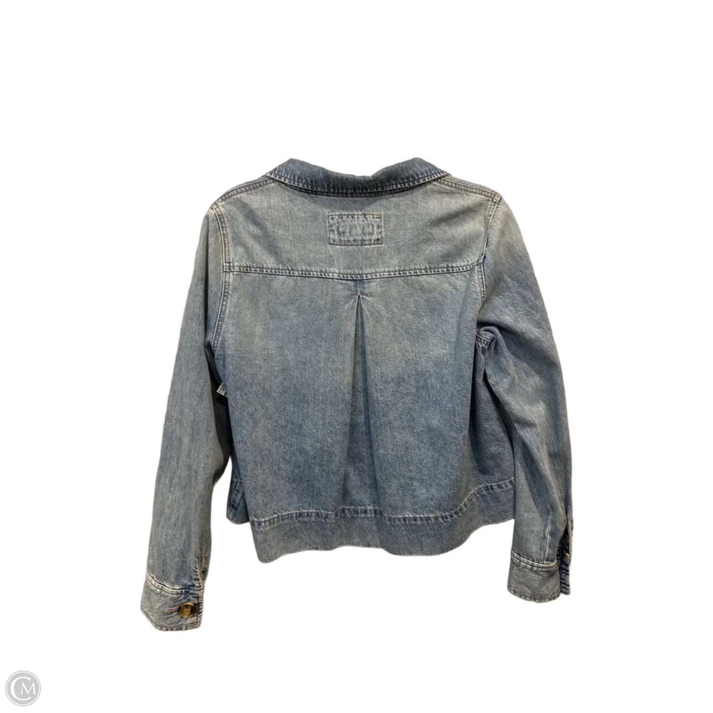 Jacket Shirt By Loft In Blue Denim, Size: S