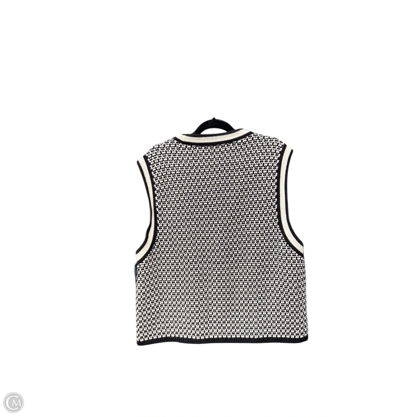 Vest Sweater By Ann Taylor In Black & White, Size: Xxl