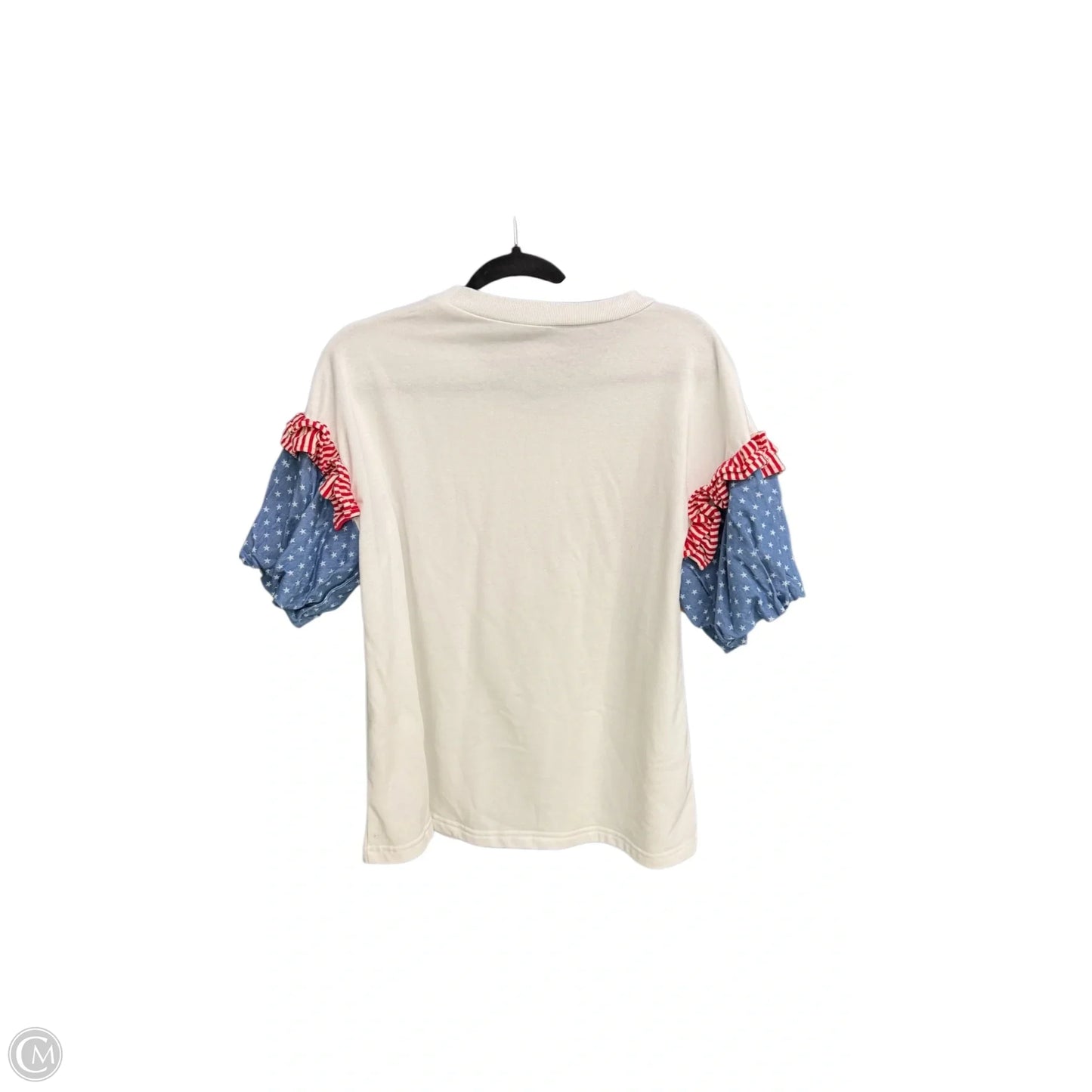 Top Short Sleeve By Jodifl In Blue & Red & White, Size: L