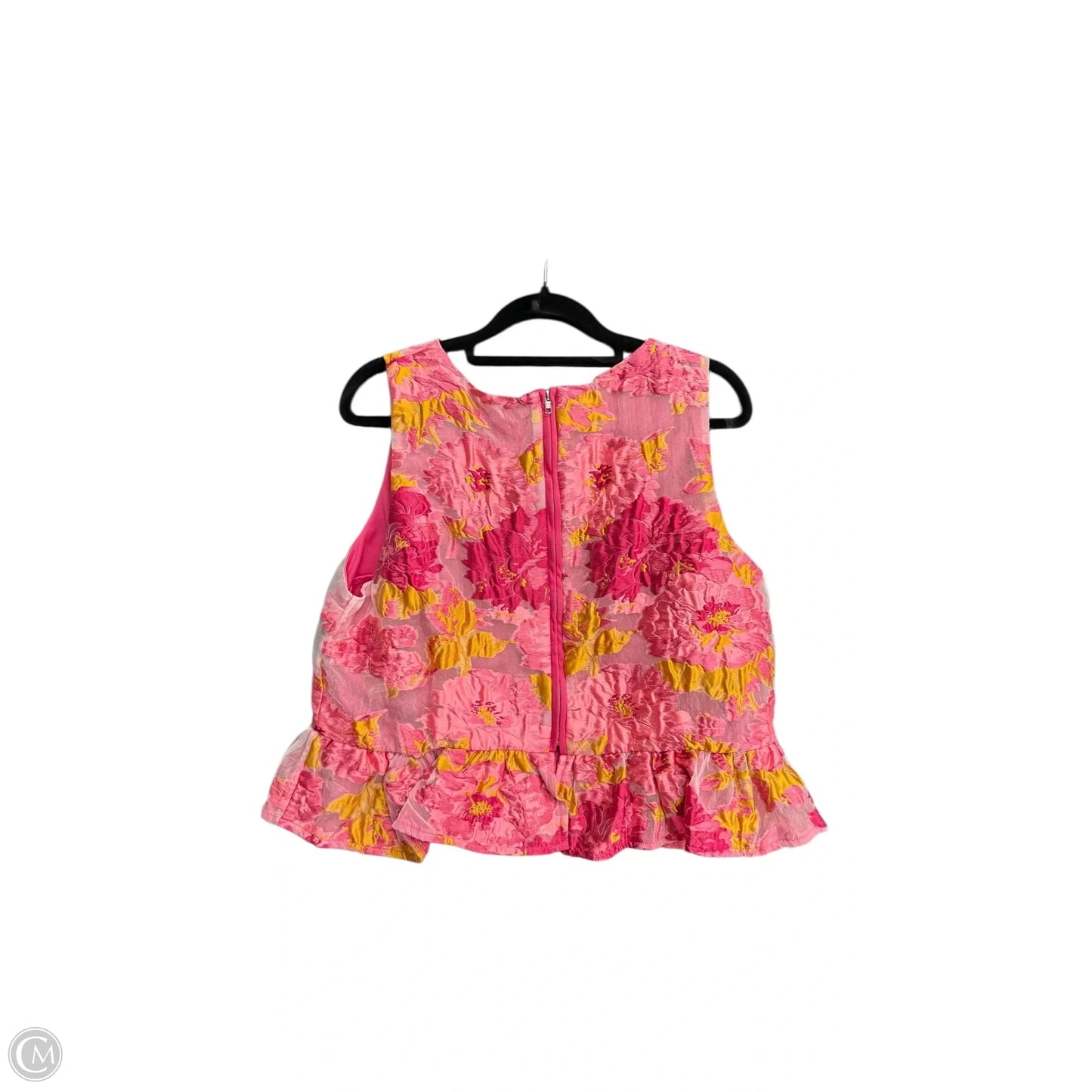 Top Sleeveless By Tcec In Floral Print, Size: L