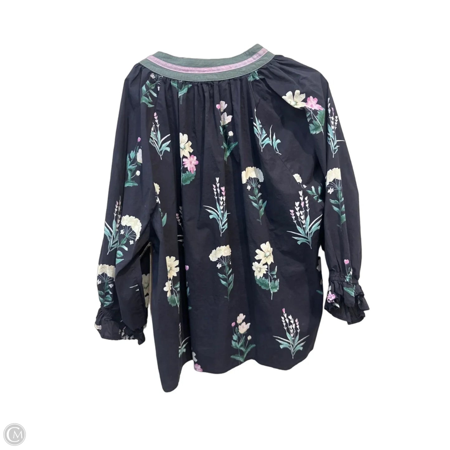 Blouse 3/4 Sleeve By Umgee In Navy, Size: 2x