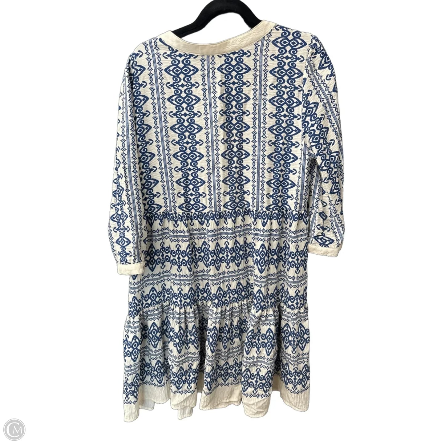 Dress Casual Midi By Clothes Mentor In Blue & Cream, Size: Xl