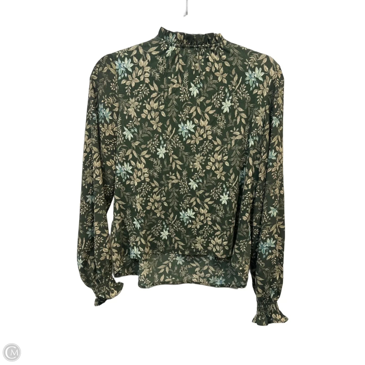 Blouse Long Sleeve By Loft In Green, Size: Xs