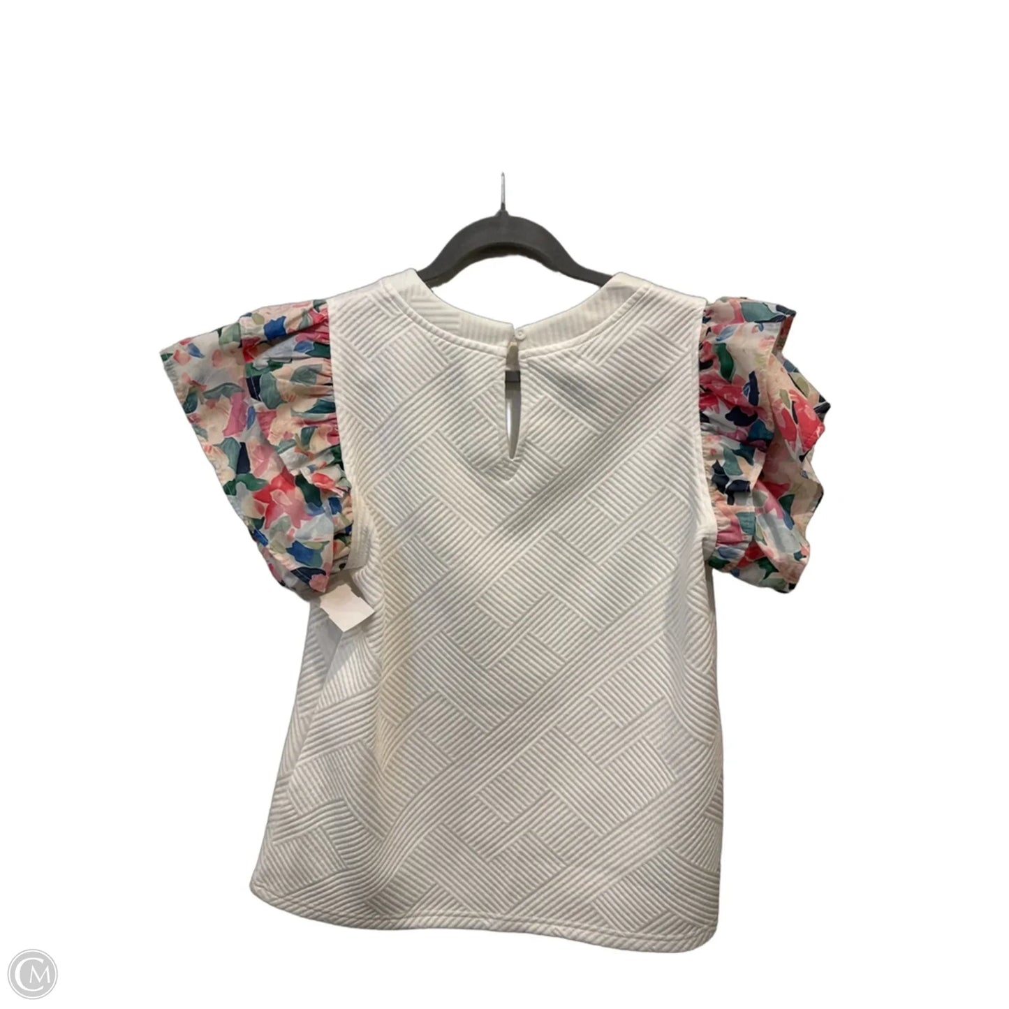 Top Short Sleeve By Clothes Mentor In White, Size: M