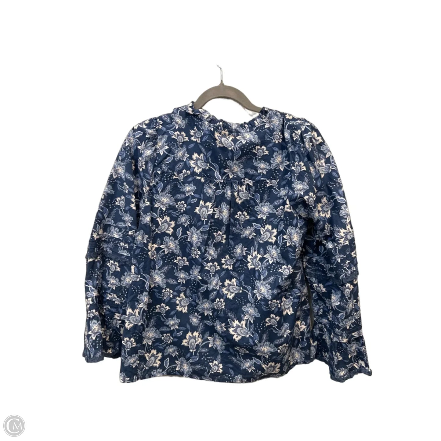 Blouse Long Sleeve By Loft In Blue, Size: S