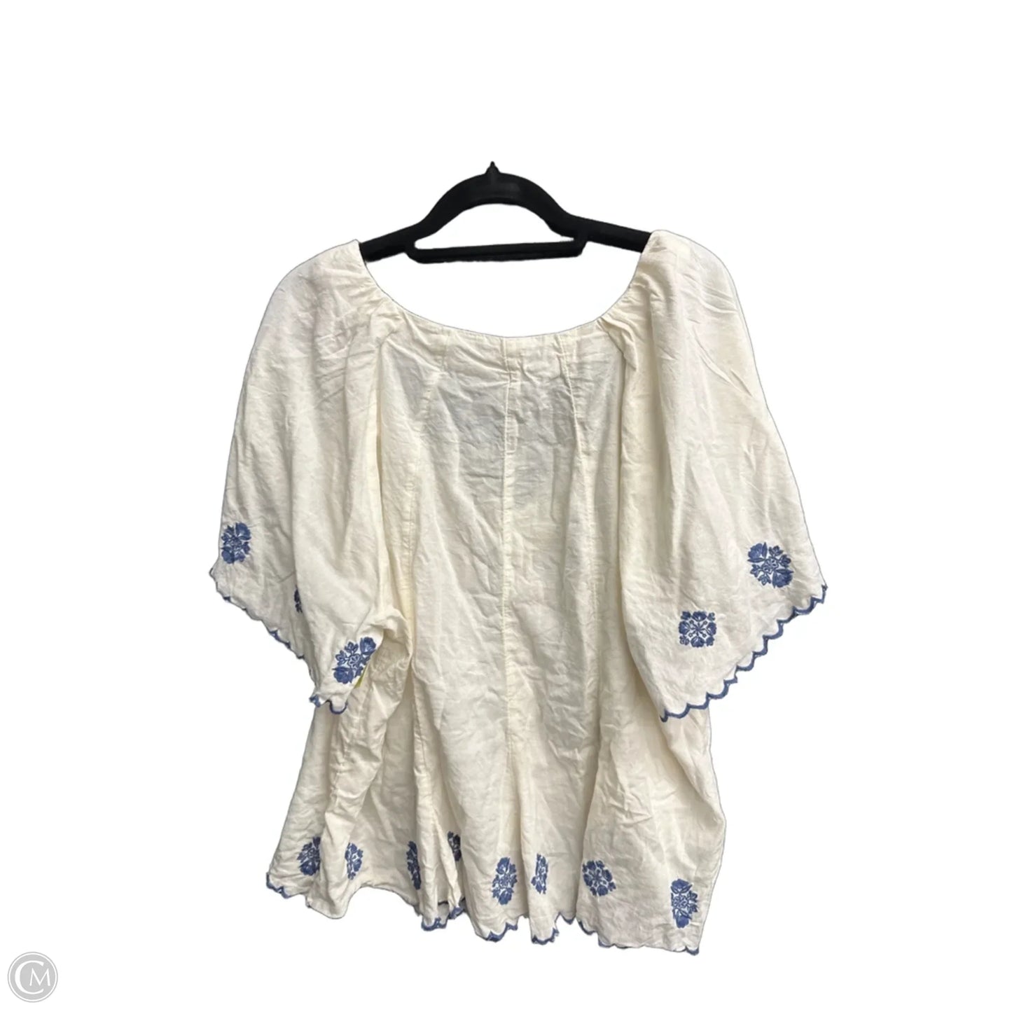 Top Short Sleeve By Old Navy In Blue & Cream, Size: 2x