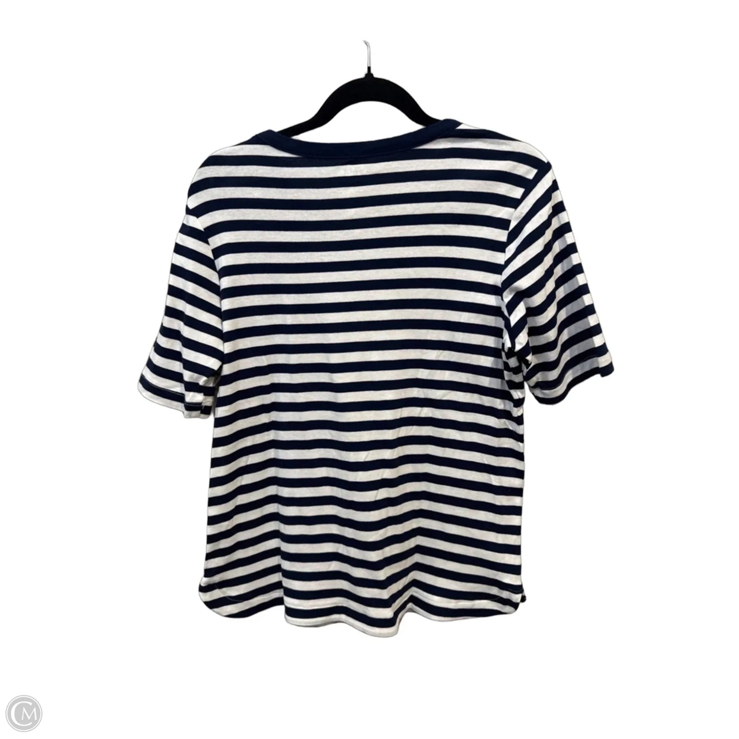 Top Short Sleeve By Croft And Barrow In Striped Pattern, Size: L