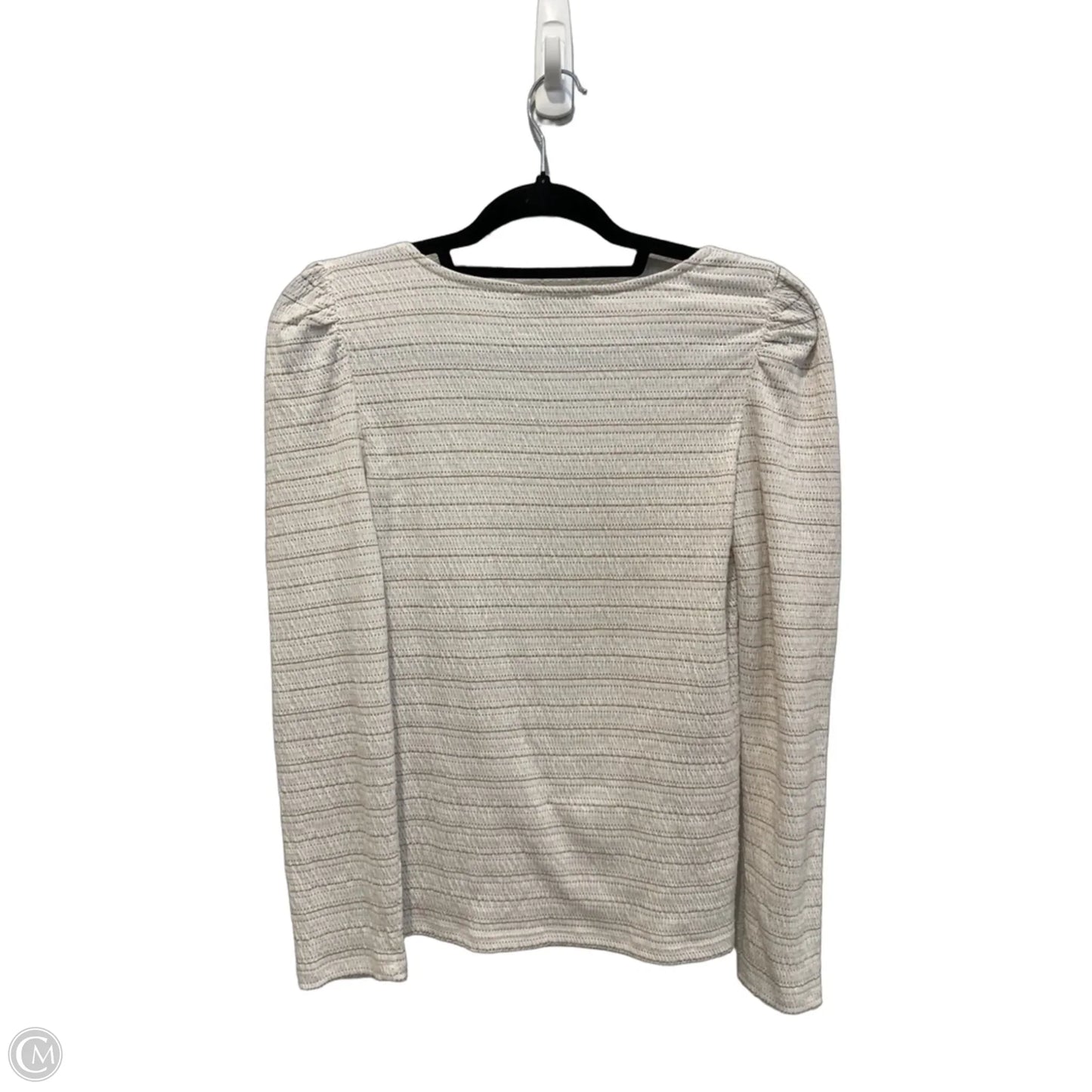 Top Long Sleeve By Loft In Gold & White, Size: S