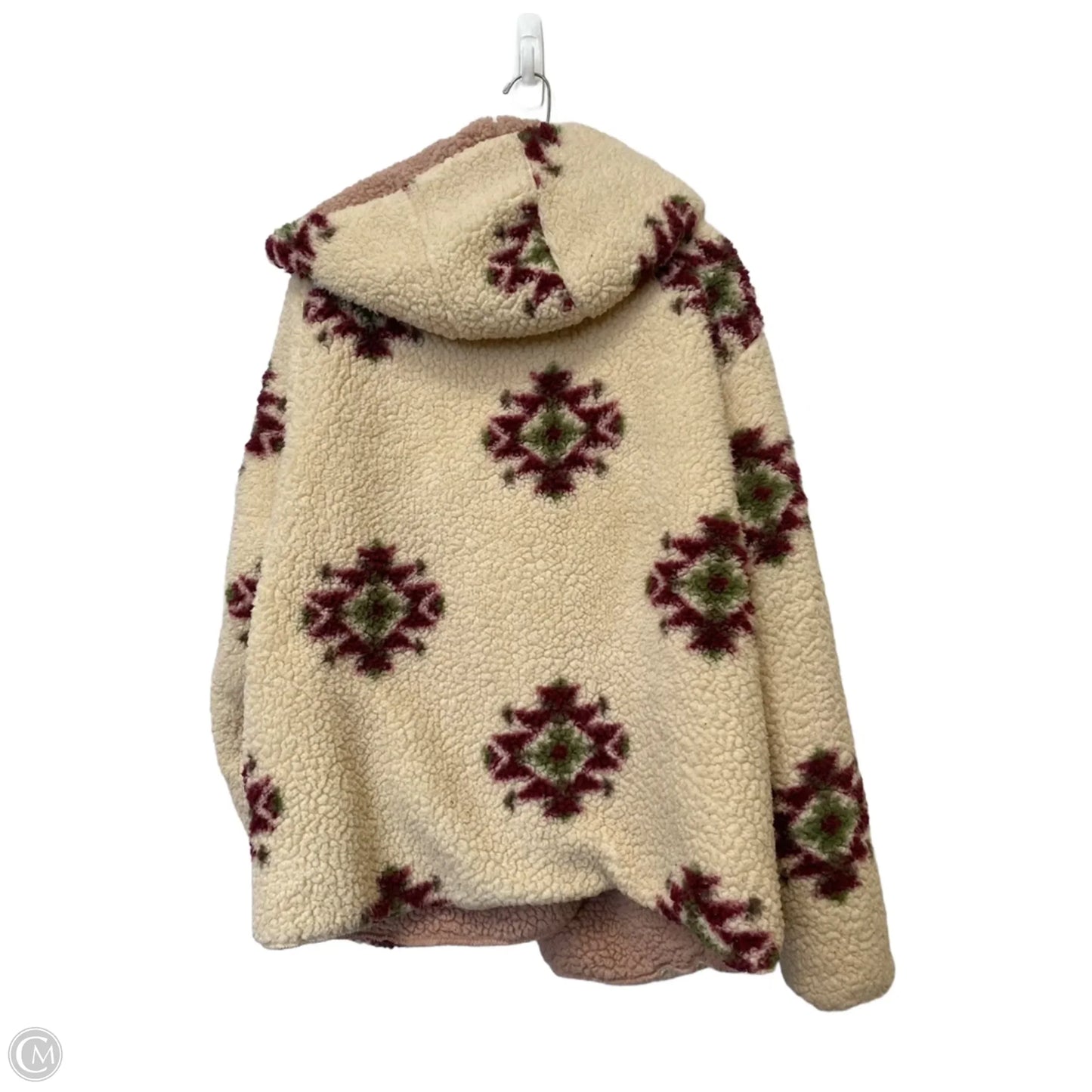 Jacket Faux Fur & Sherpa By Clothes Mentor In Cream, Size: L