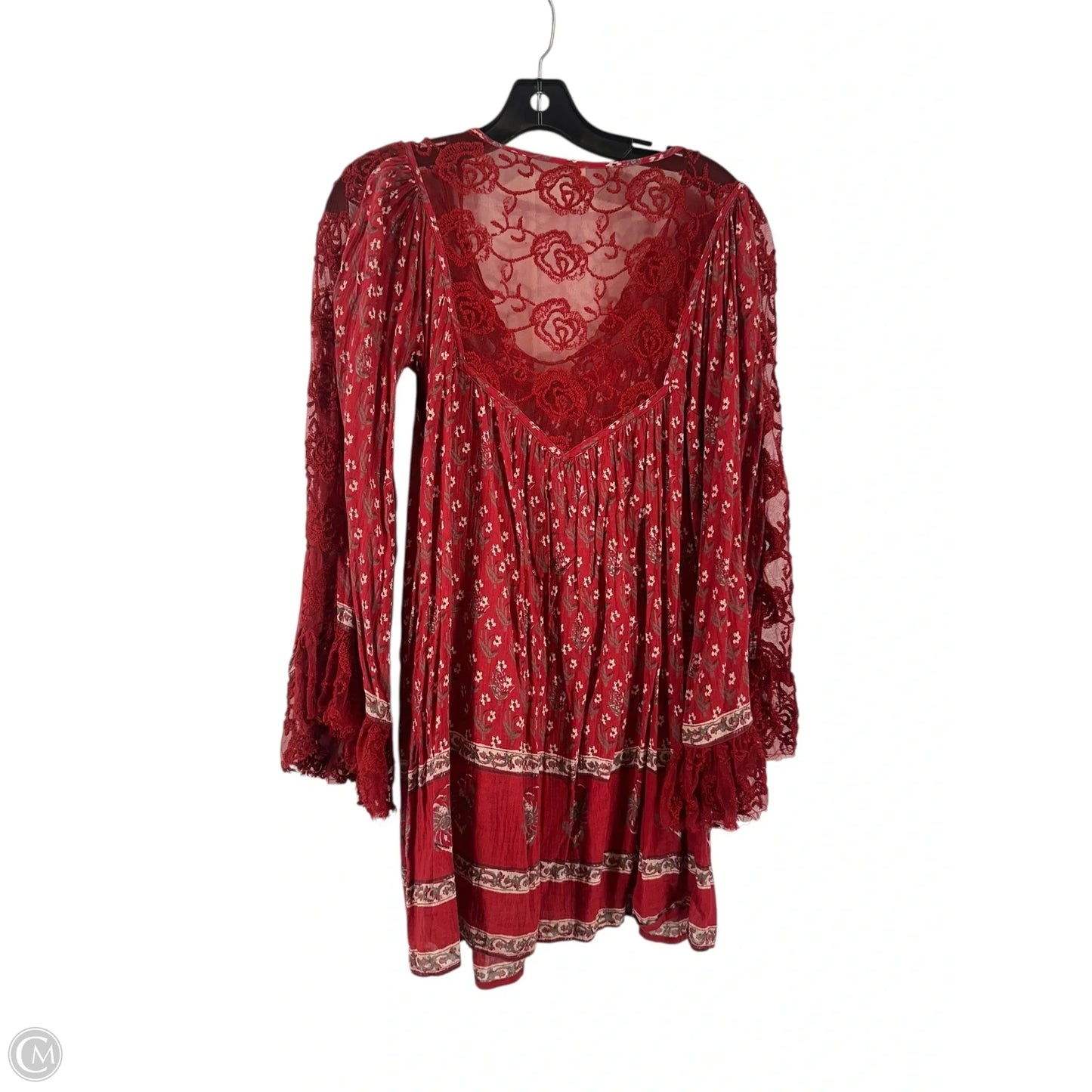Tunic Long Sleeve By Free People In Red, Size: Xs