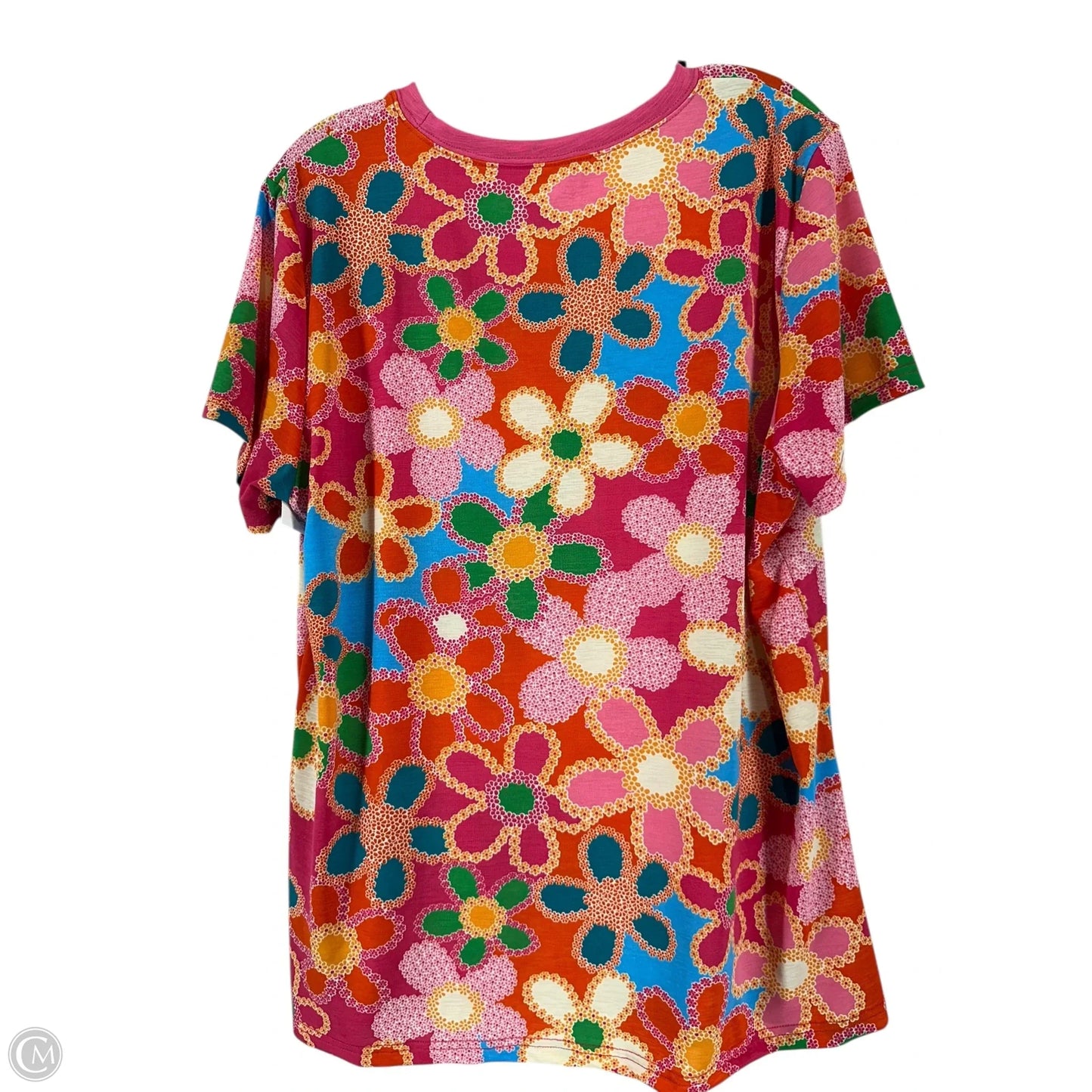 Top Short Sleeve By Clothes Mentor In Floral Print, Size: Xl