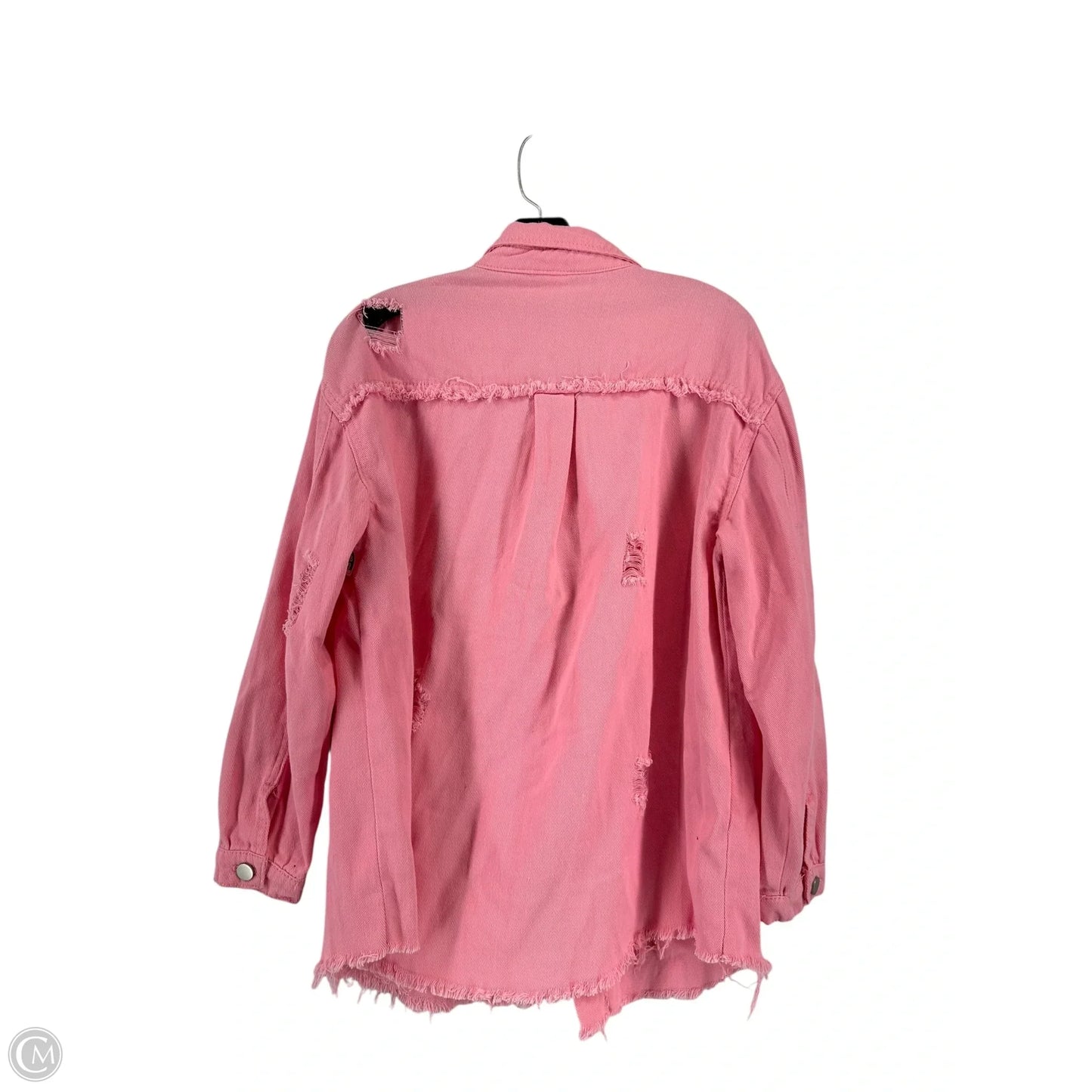 Jacket Shirt By Clothes Mentor In Pink, Size: S