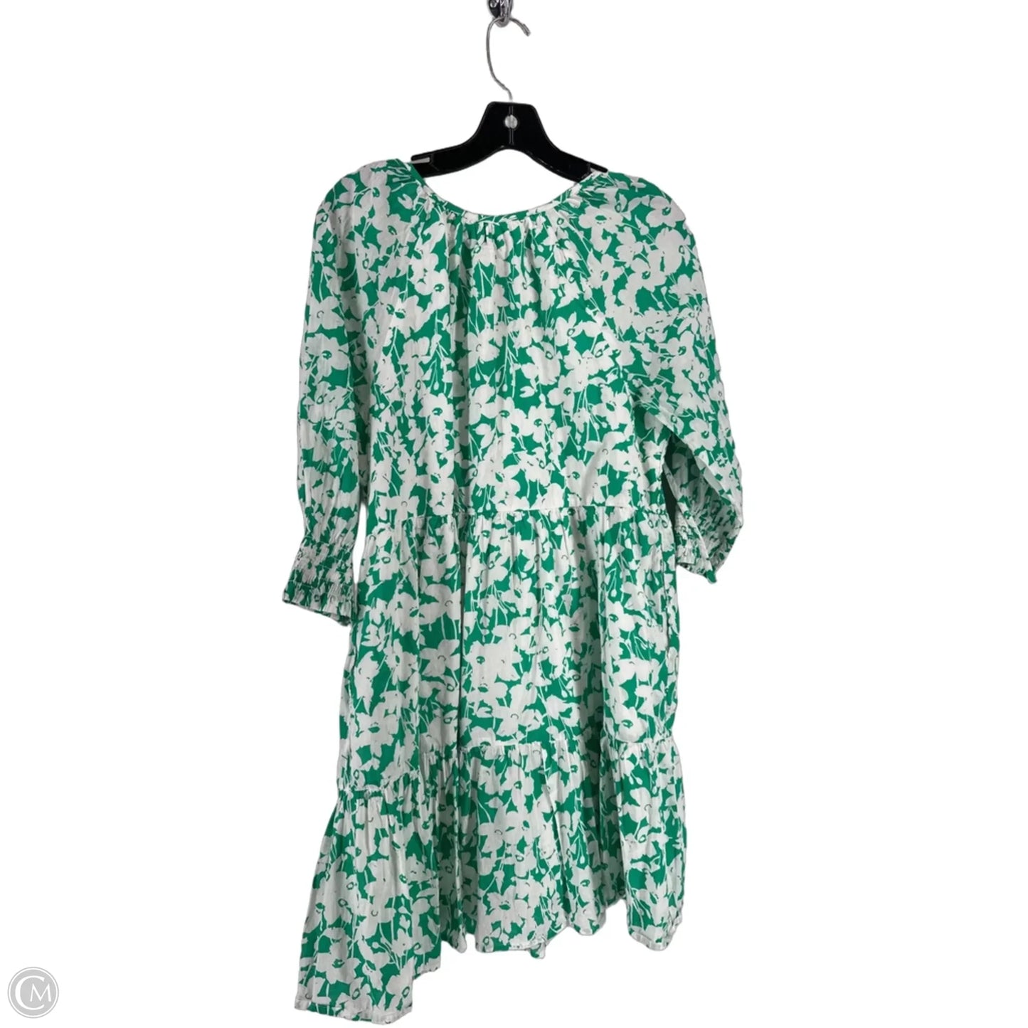 Dress Casual Short By Clothes Mentor In Green & White, Size: L