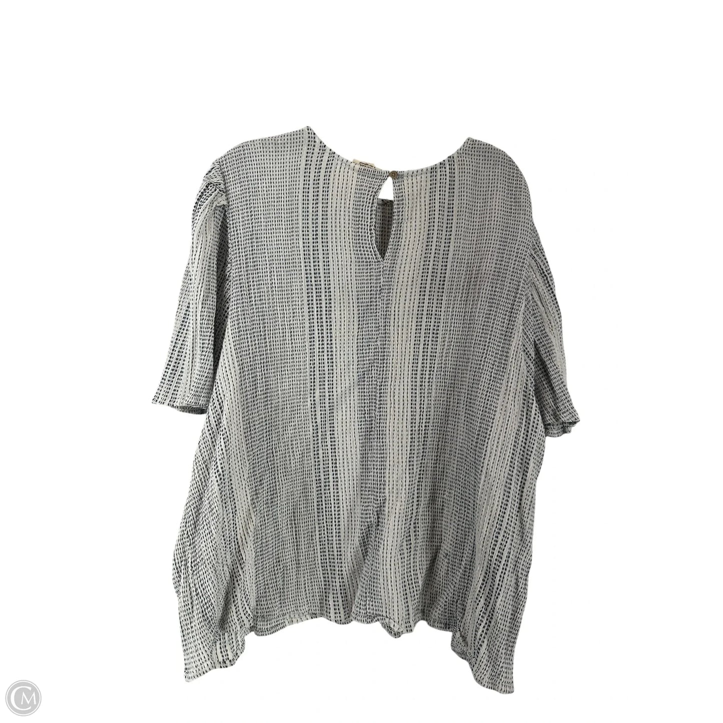 Top Short Sleeve By Ana In Blue & White, Size: 3x