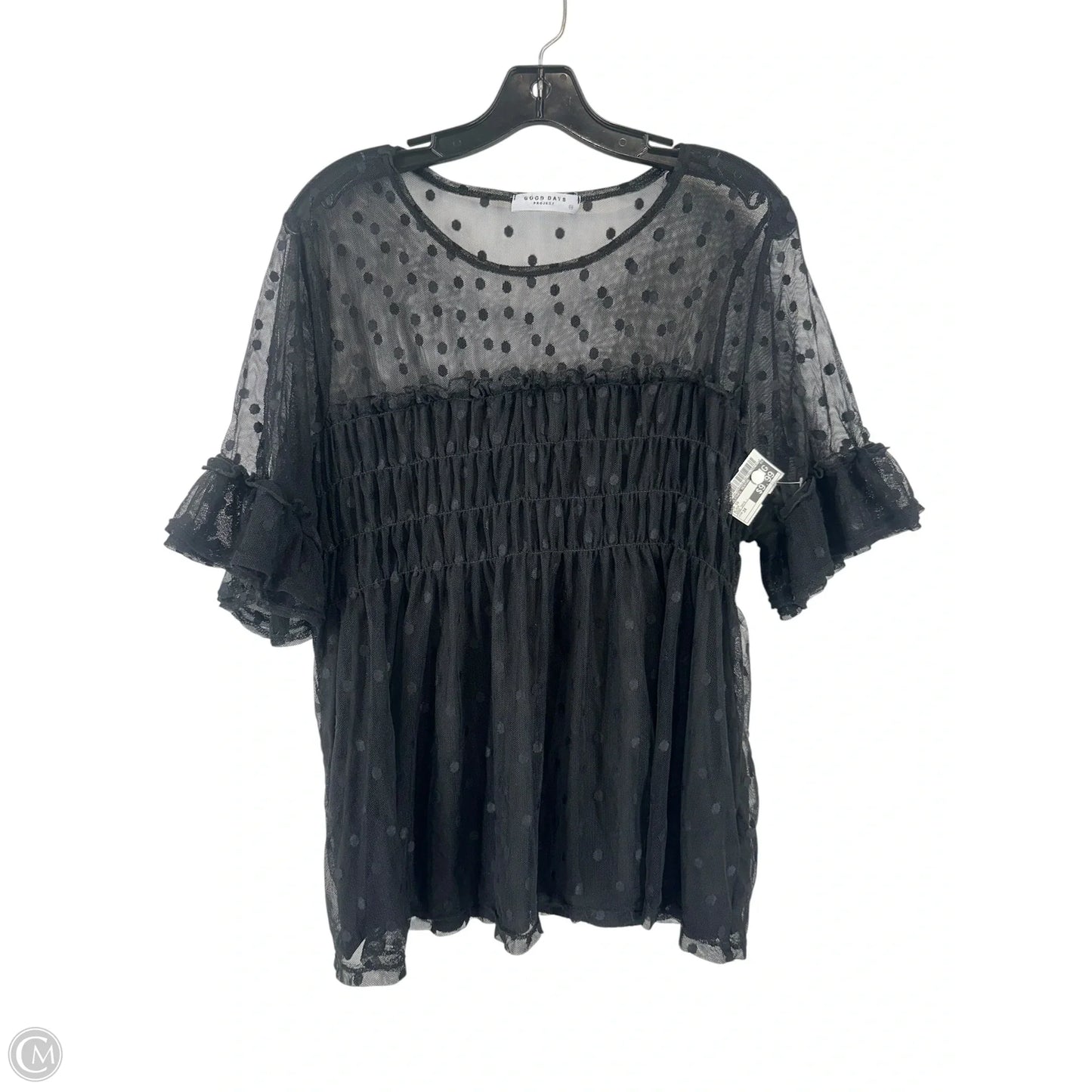 Top Short Sleeve By Clothes Mentor In Black, Size: 3x