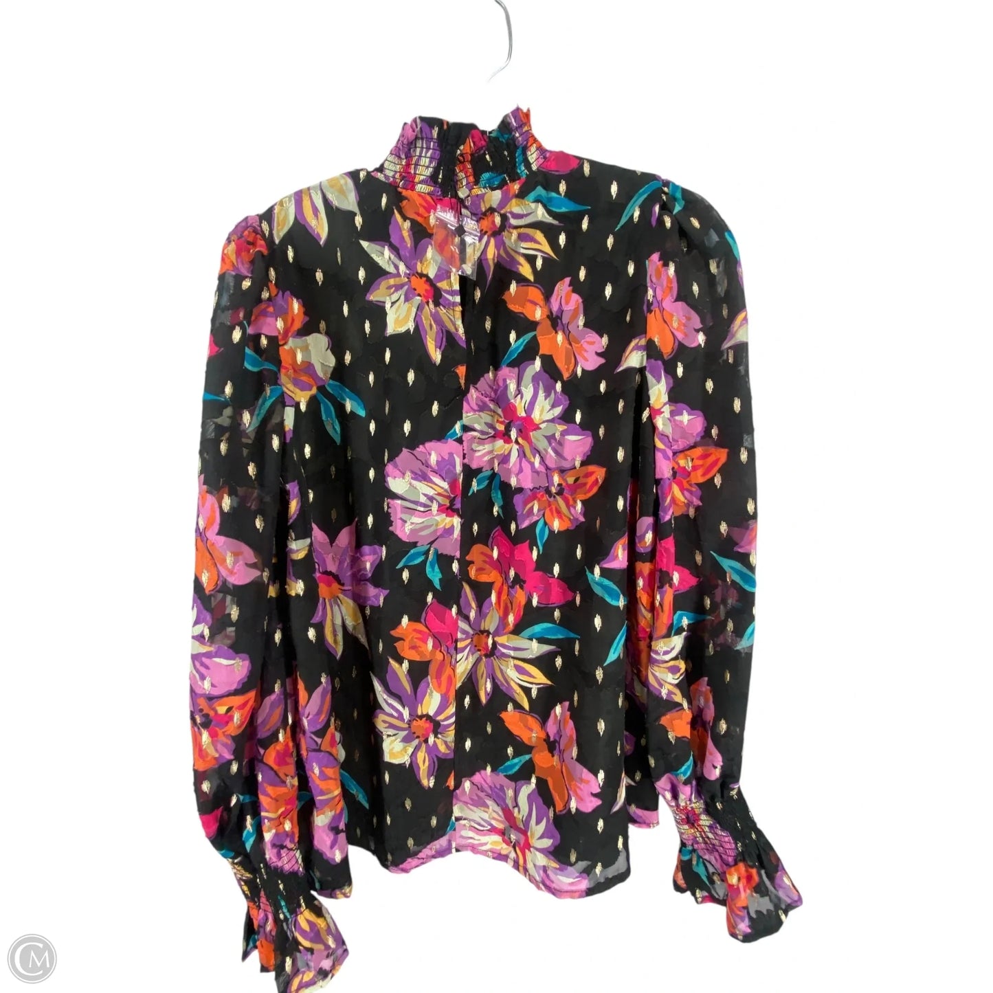 Blouse Long Sleeve By Fate In Floral Print, Size: L