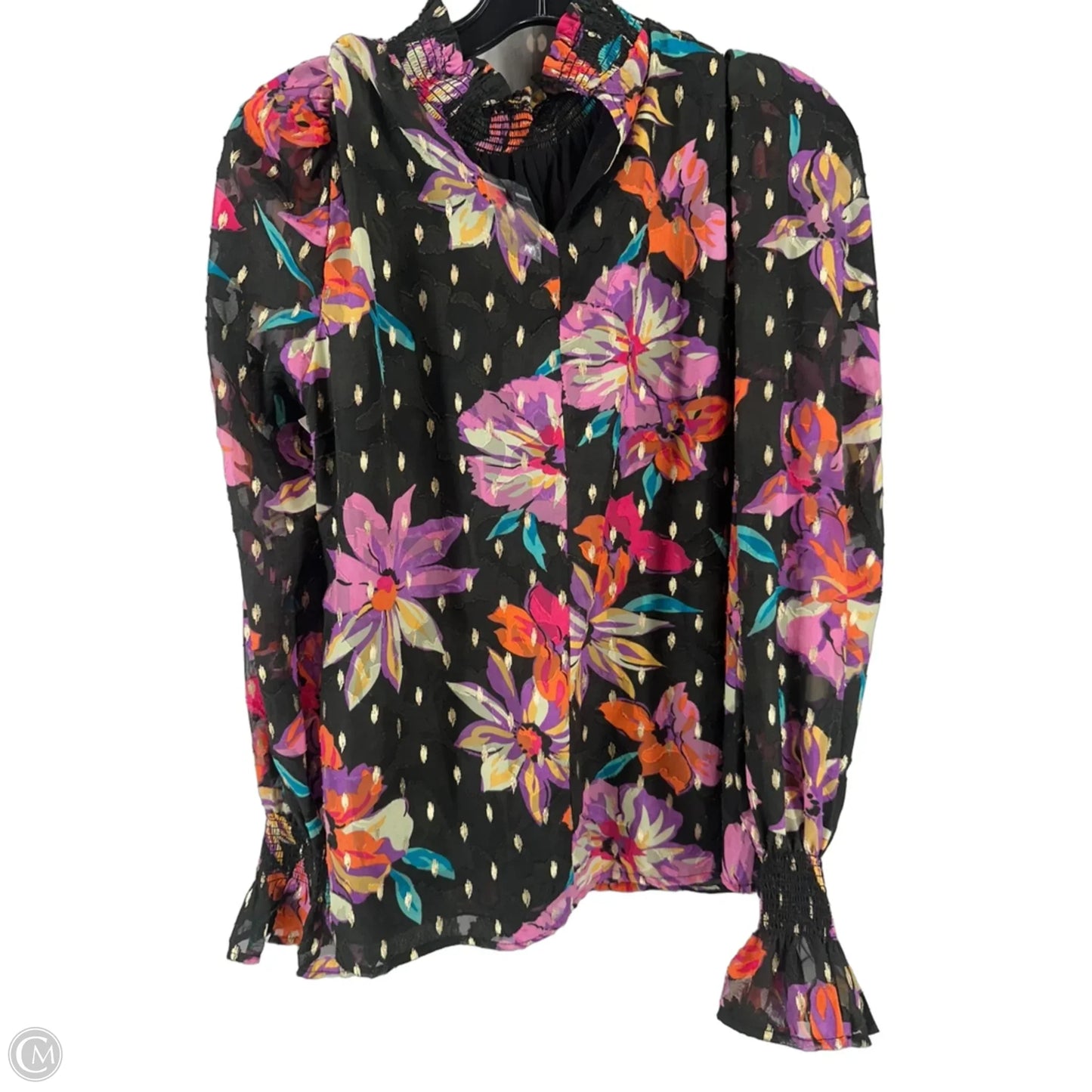 Blouse Long Sleeve By Fate In Floral Print, Size: L
