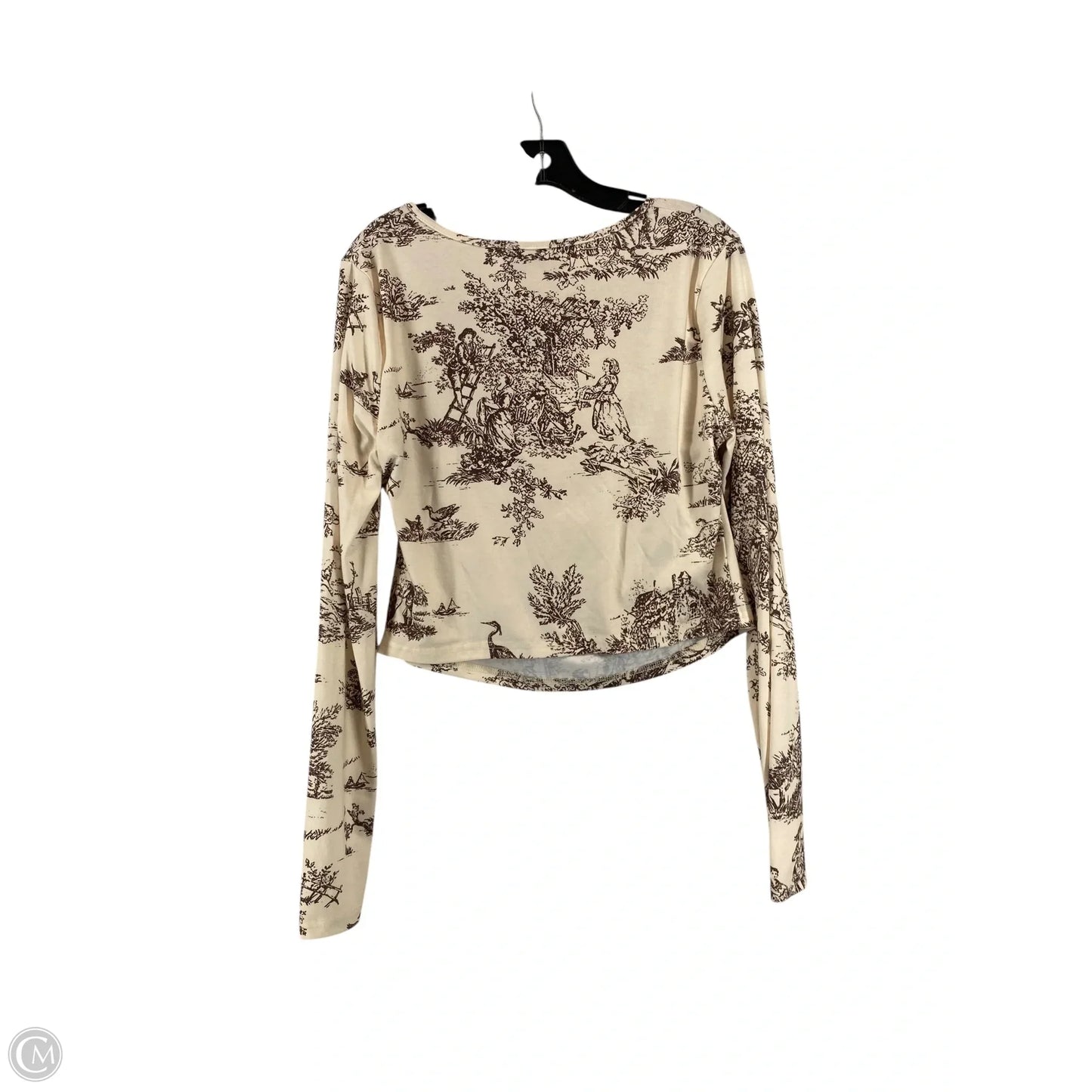 Top Long Sleeve By Cmc In Brown & Cream, Size: Xl