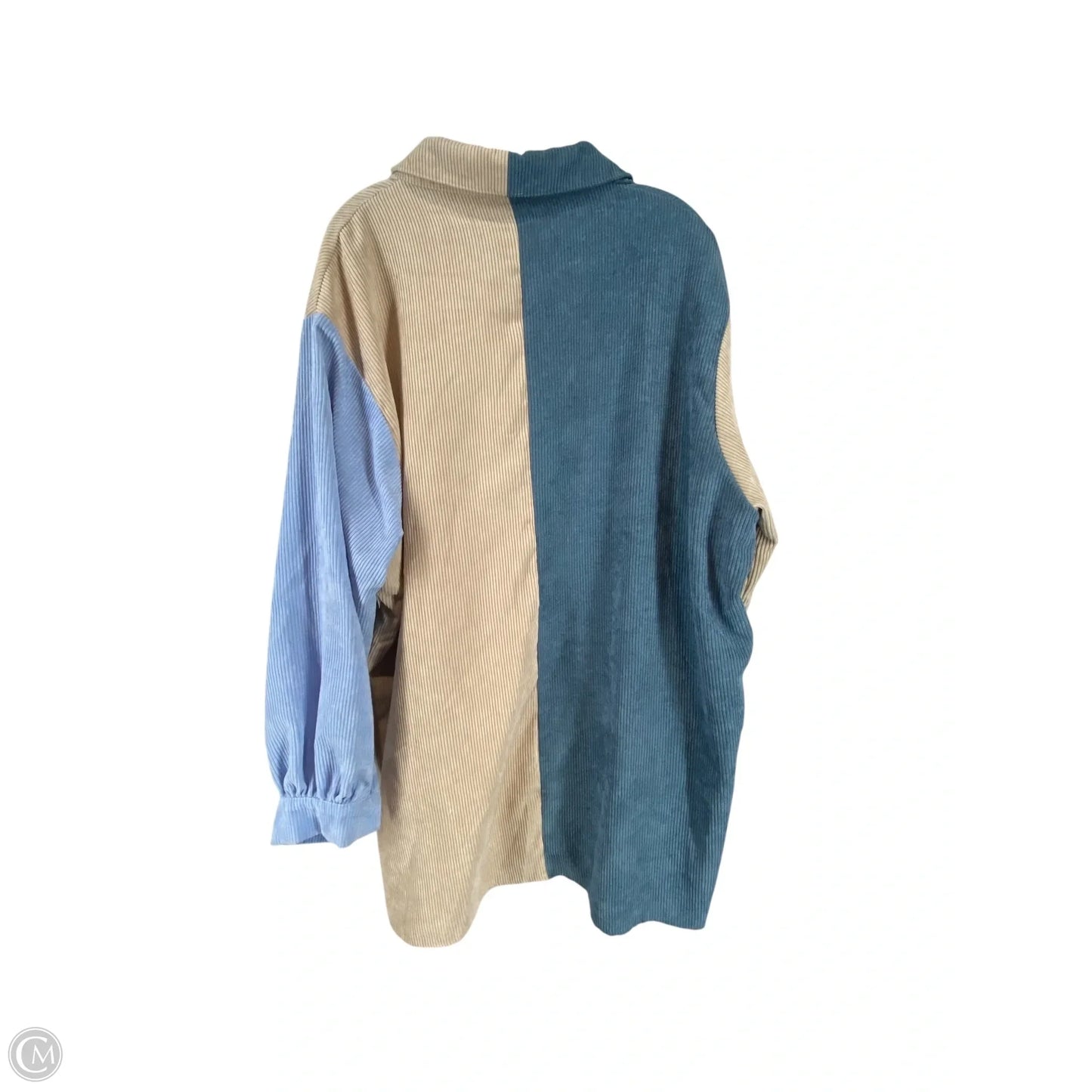 Jacket Shirt By Nasty Gal In Blue & Pink, Size: 16