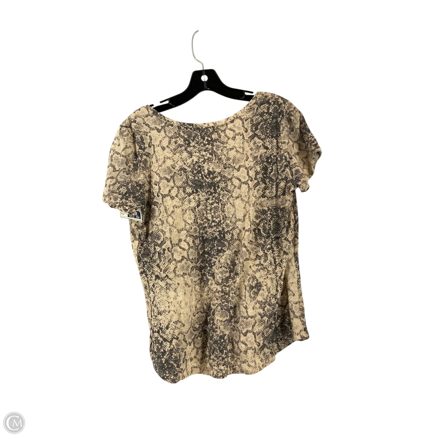 Top Short Sleeve By Socialite In Snakeskin Print, Size: M