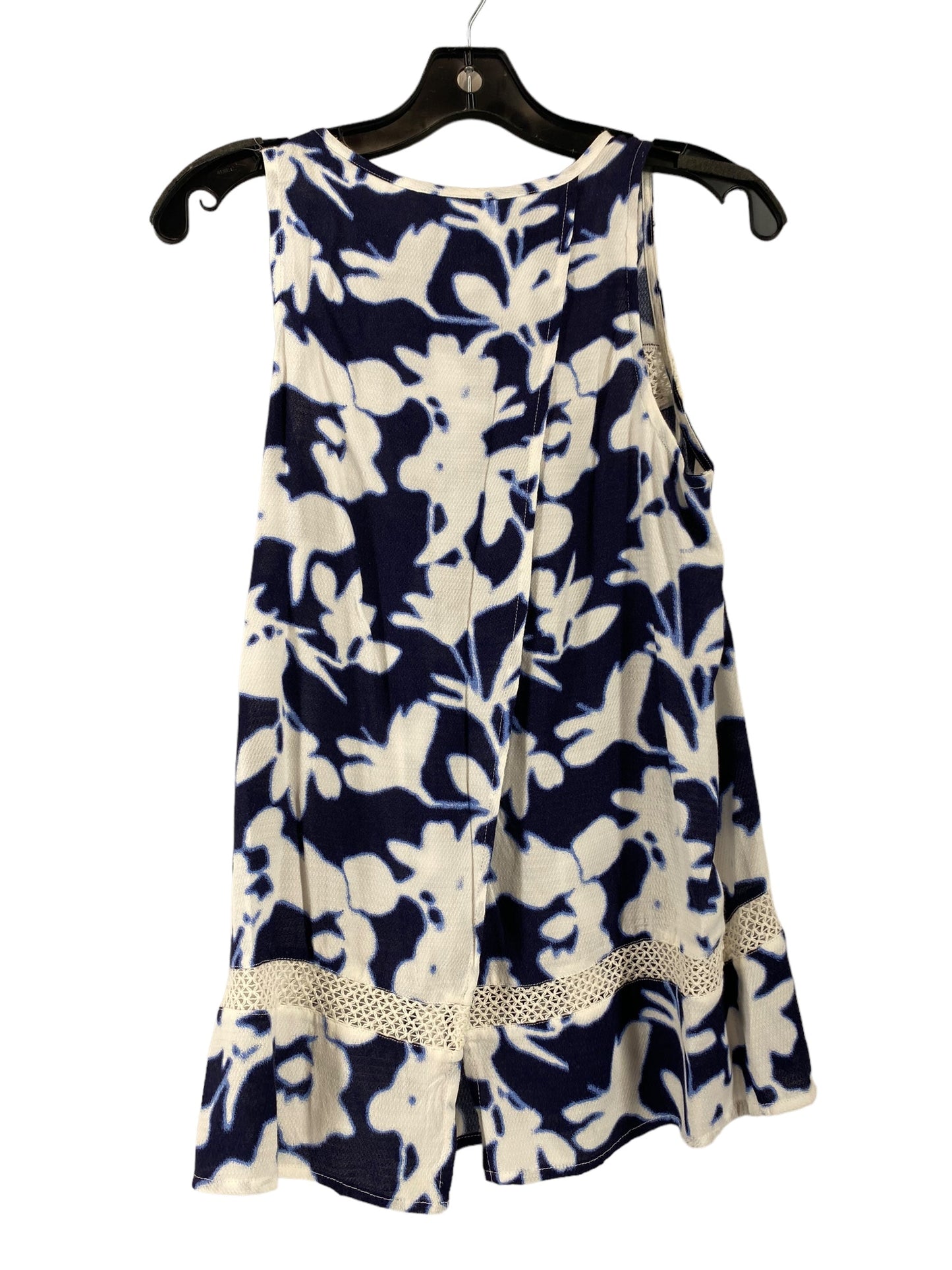 Blue & White Blouse Sleeveless Lucky Brand, Size Xs