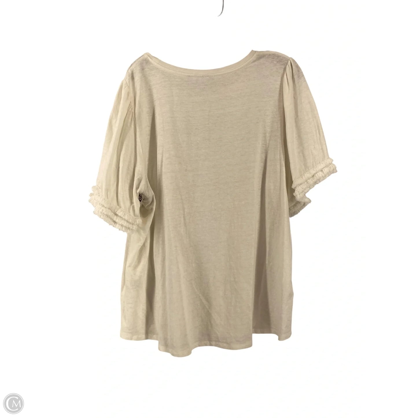 Top Short Sleeve By Chicos In White, Size: Xl