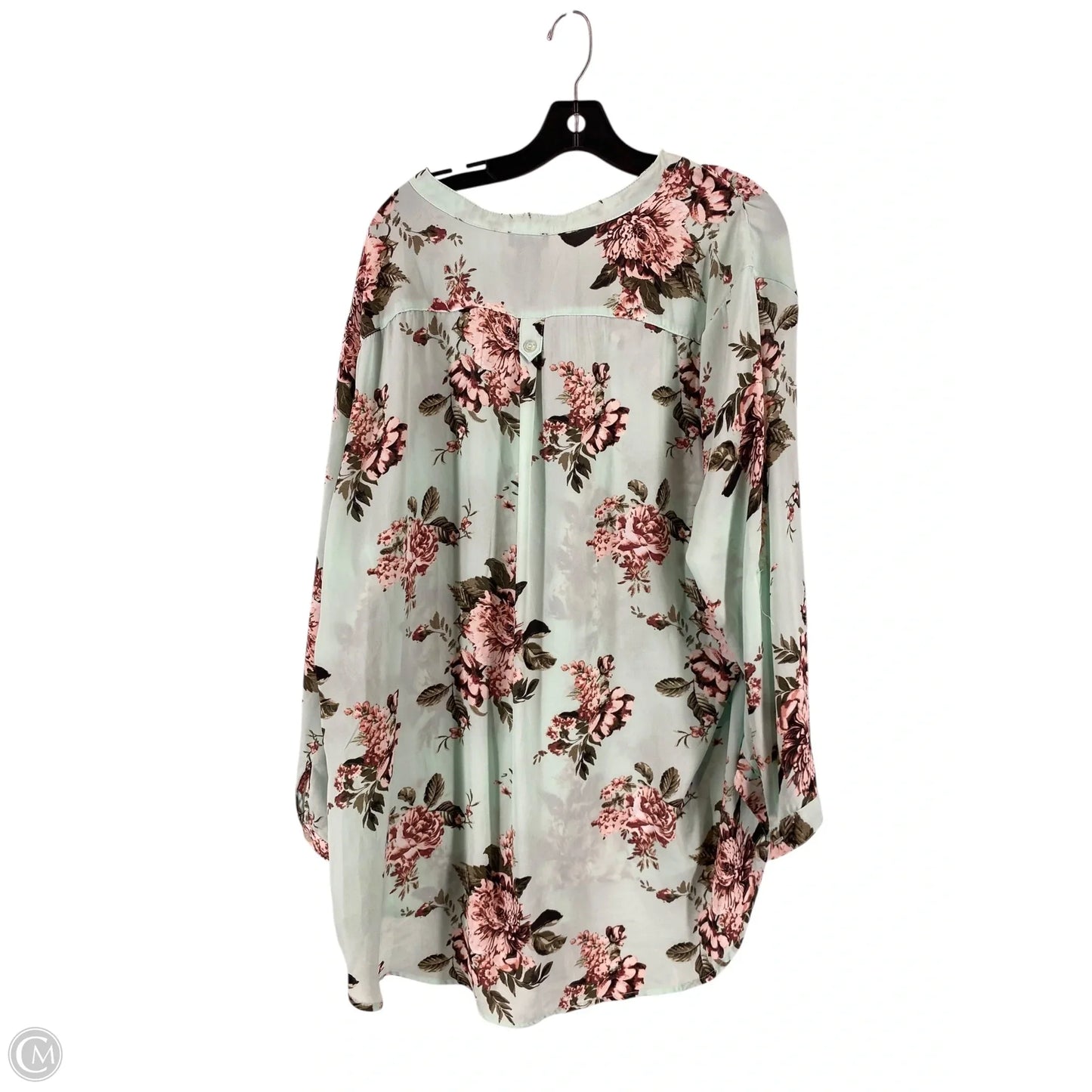 Top Long Sleeve By Justify In Green & Pink, Size: 3x