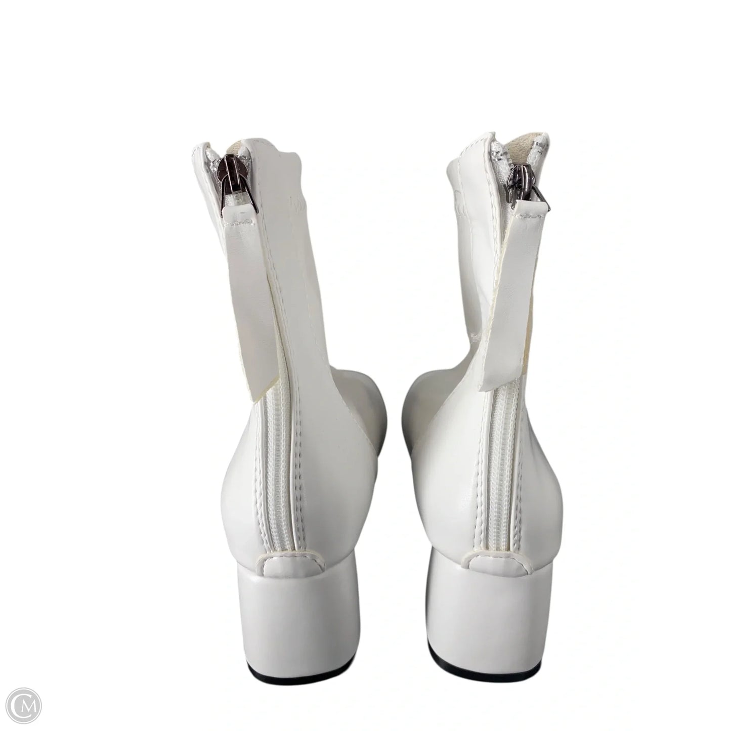 Boots Ankle Heels By Cmc In White, Size: 8