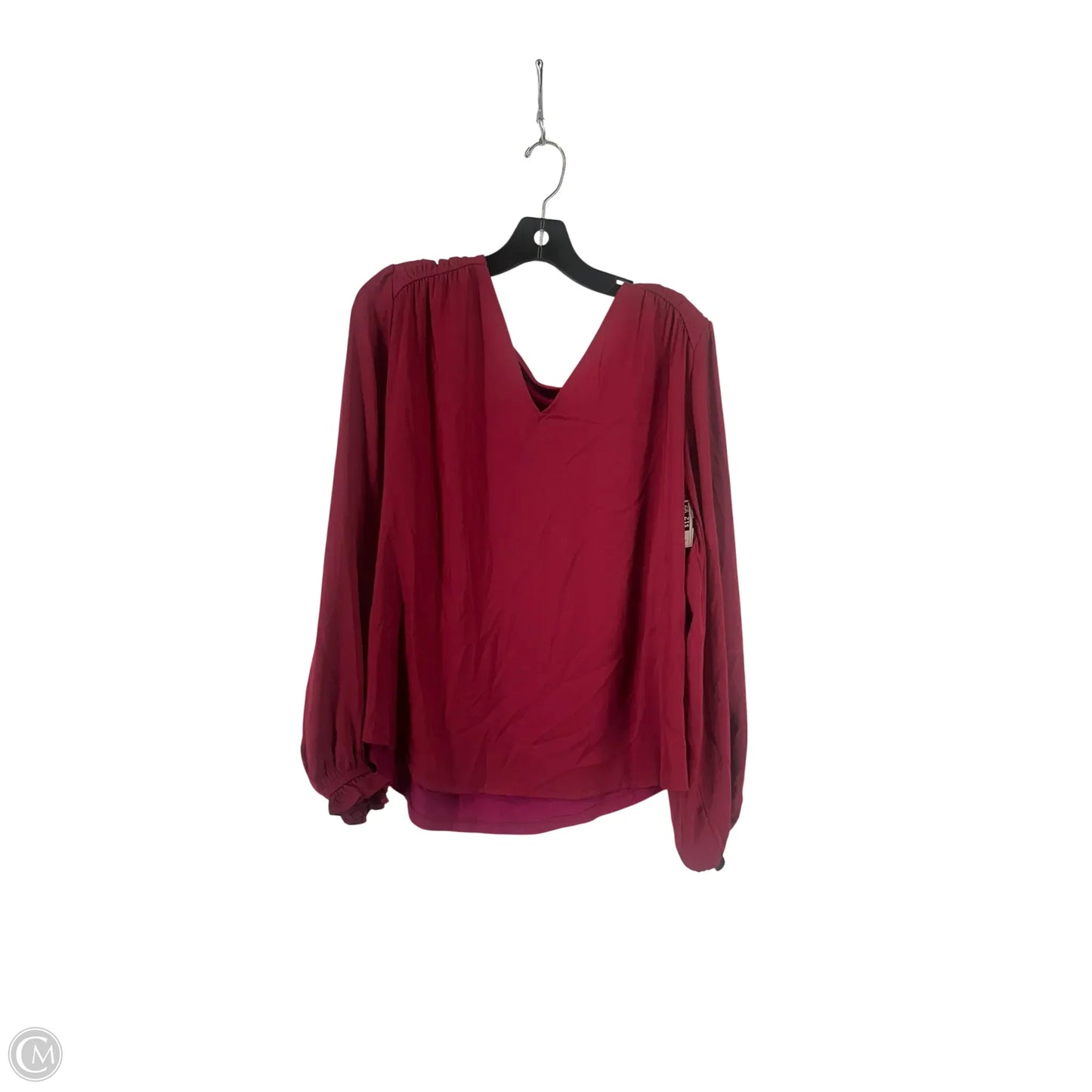 Top Long Sleeve By Loft In Maroon, Size: L