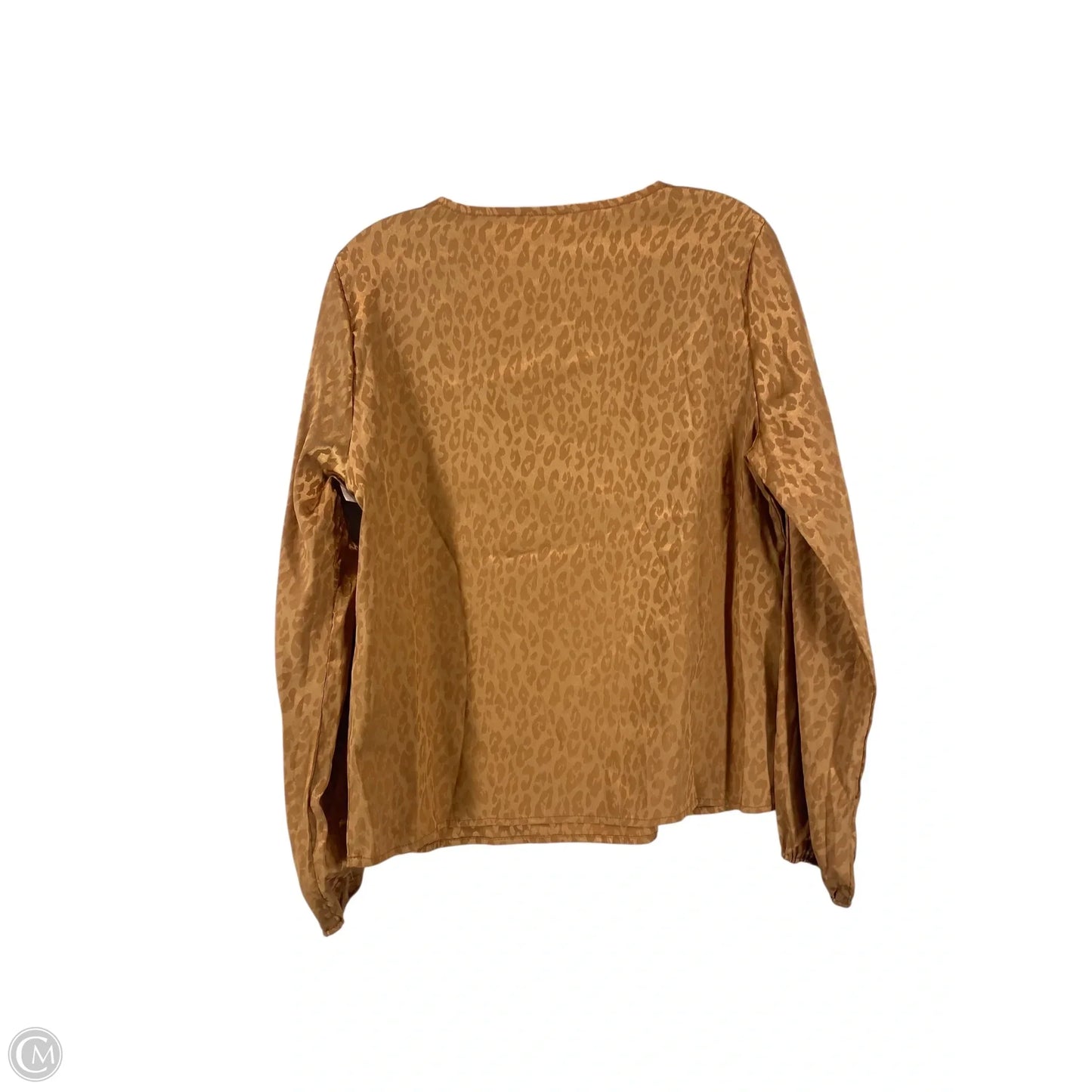 Top Long Sleeve By Cmc In Brown, Size: M