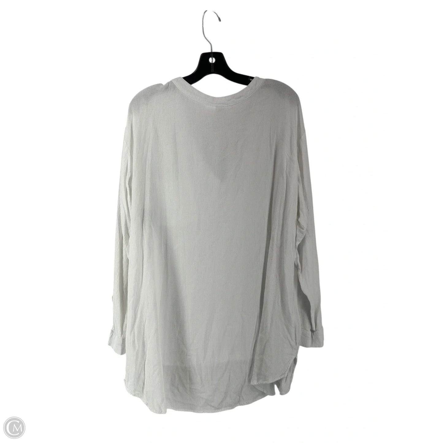 Top Long Sleeve By Cmc In White, Size: 1x